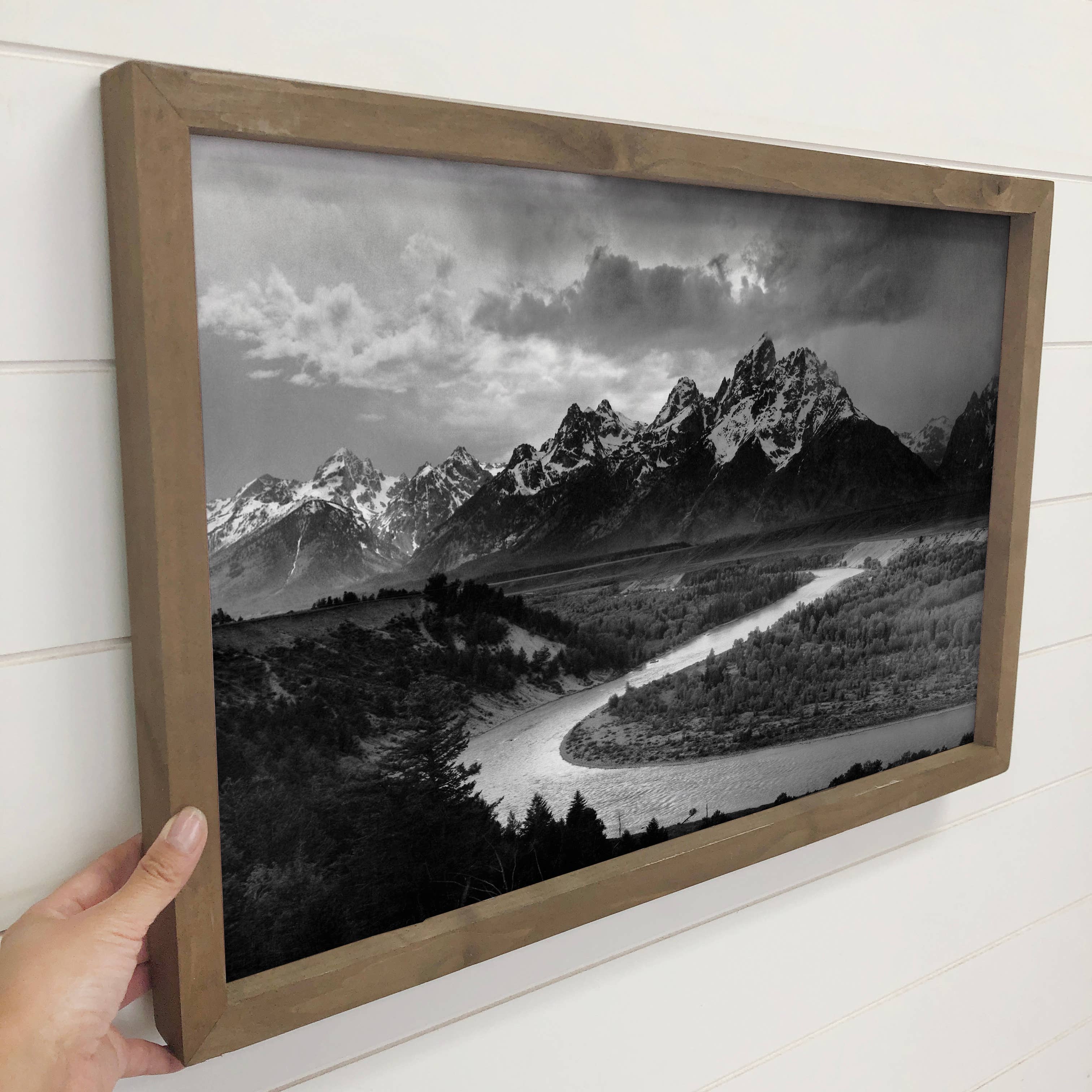 Tetons by Ansel Adams - Framed Nature Photograph Wall Art