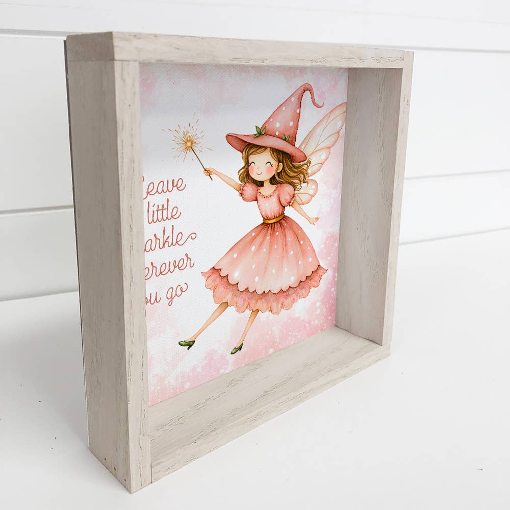 Fairy Leave A Little Sparkle - Fairy Canvas Art - Framed Art