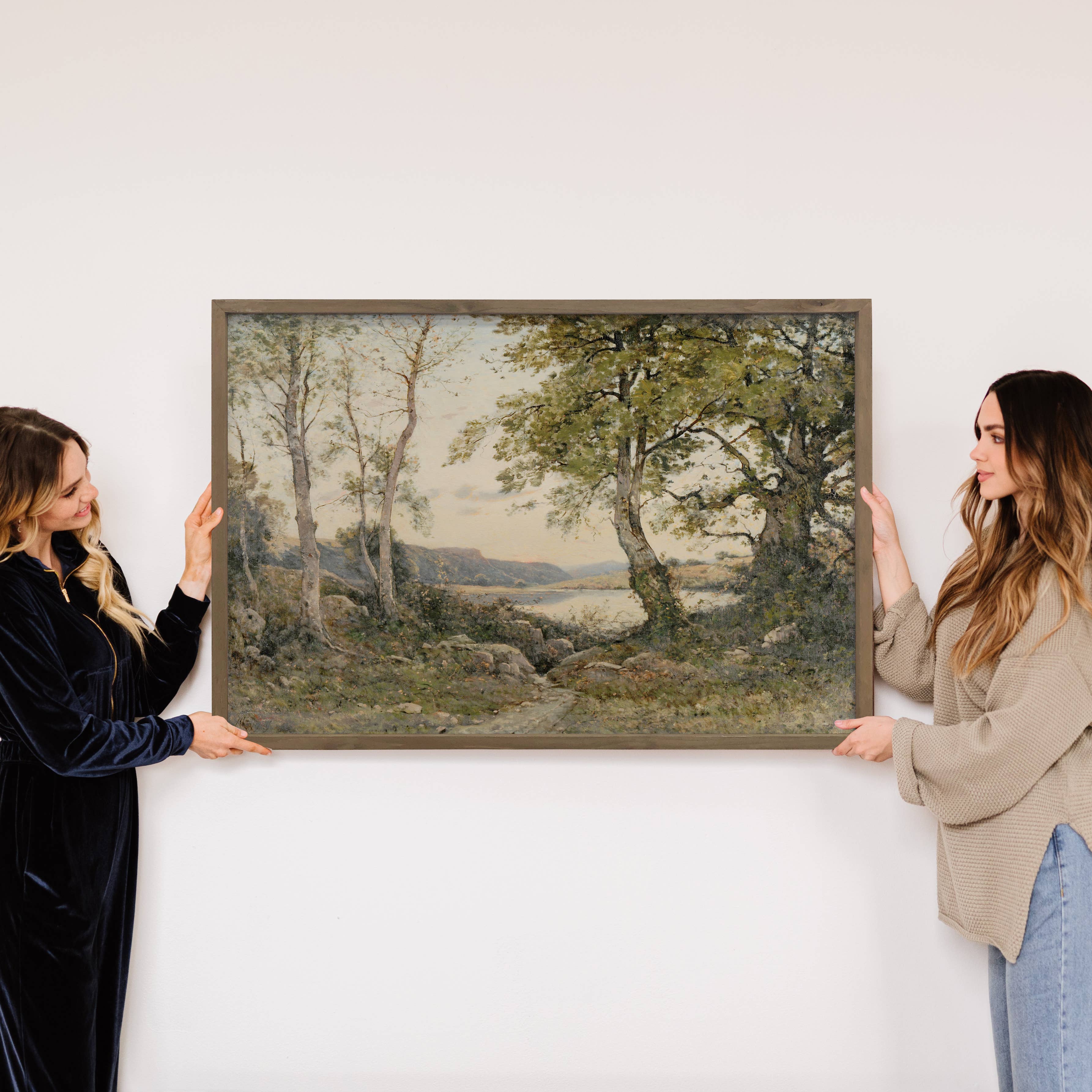 Hidden Path to the River - River Canvas Art - Wood Framed