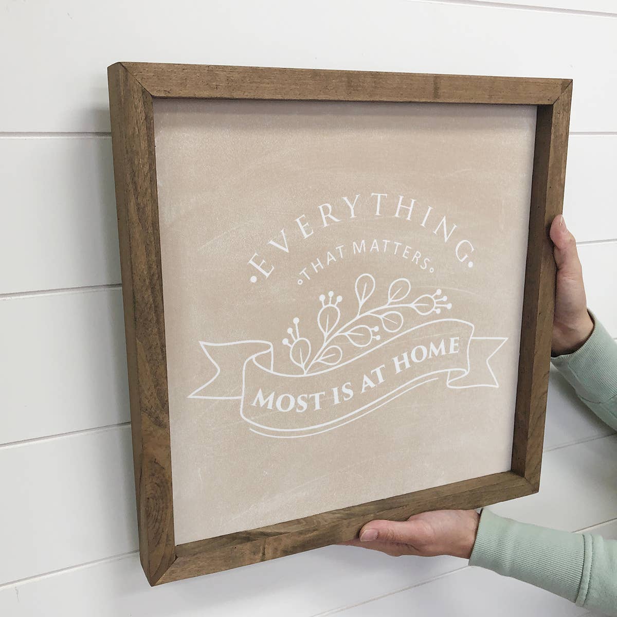 Everything That Matters Most is At Home - Word Canvas Art
