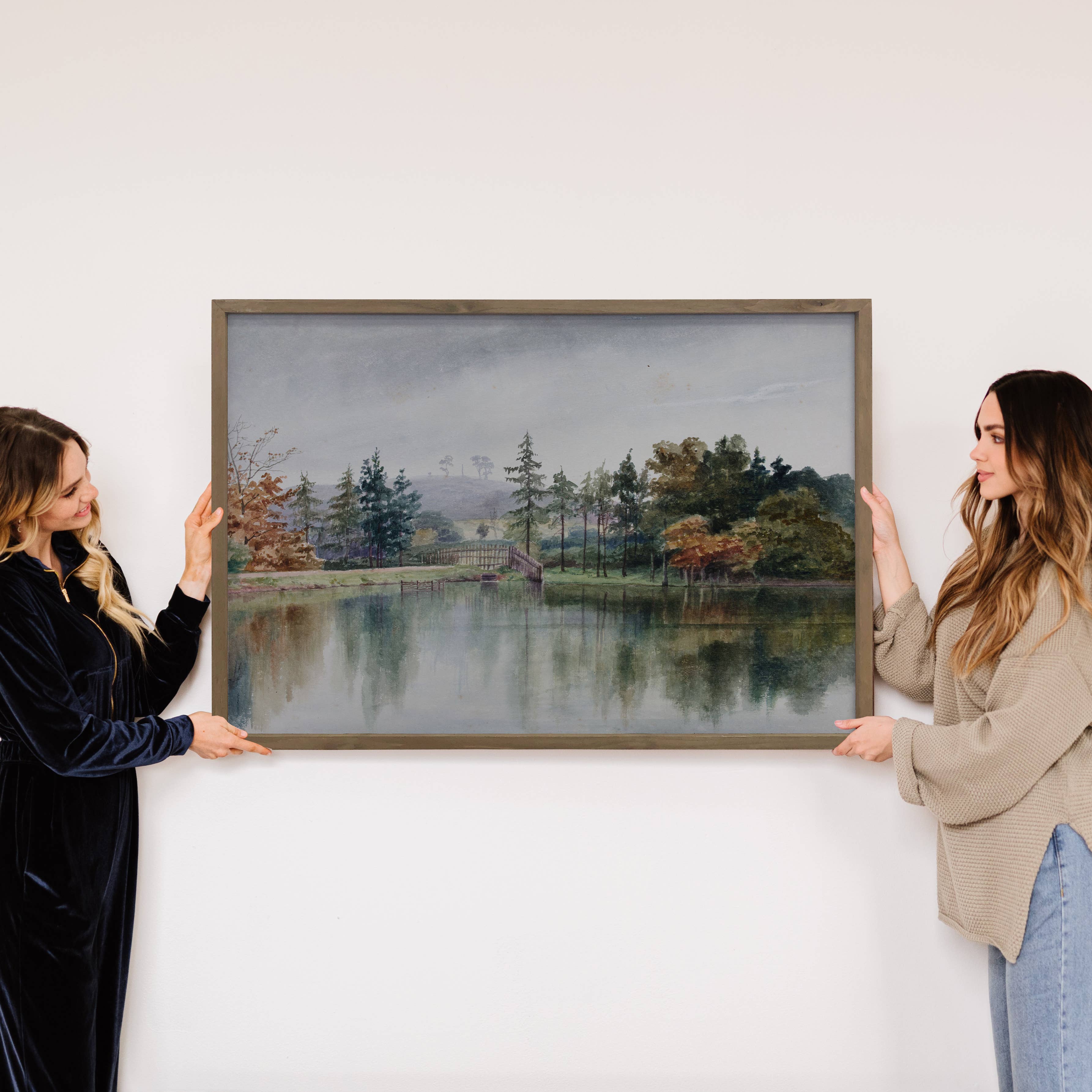 Wooded Pond - Framed Nature Wall Art - Cabin Wall Decor