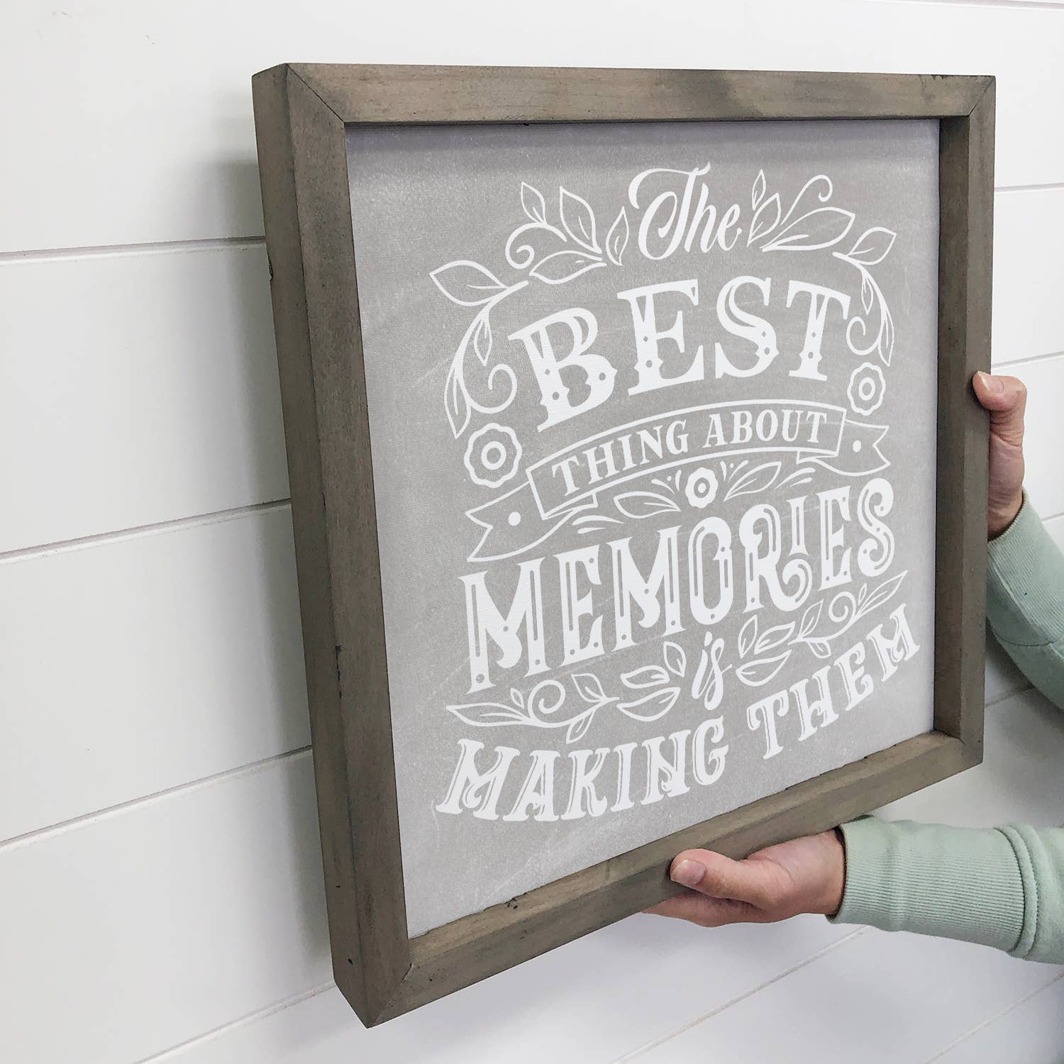 The Best Thing About Memories - Cute Word Canvas Art - Frame