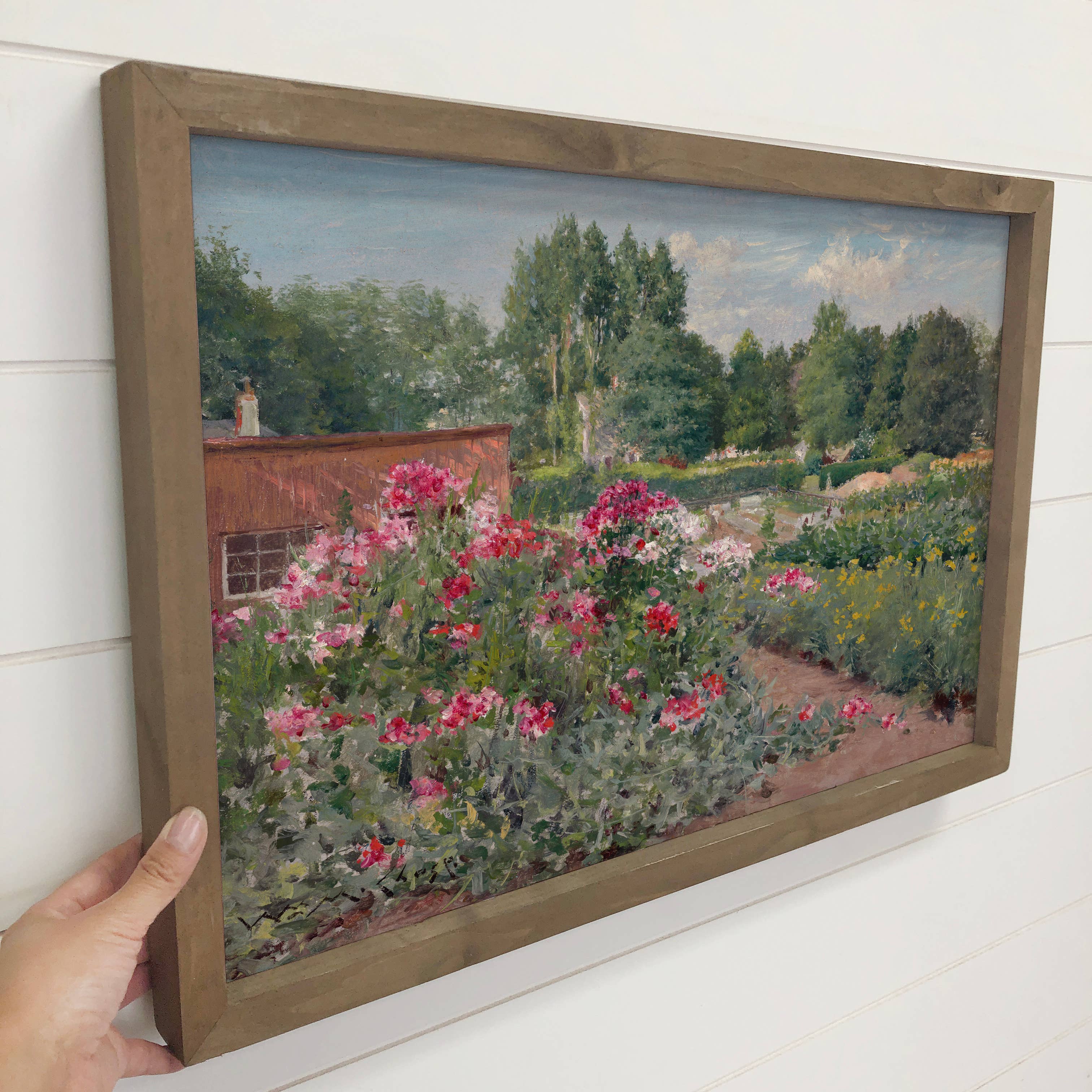 Flower Beds - Flower Canvas Art - Wood Framed Wall Art