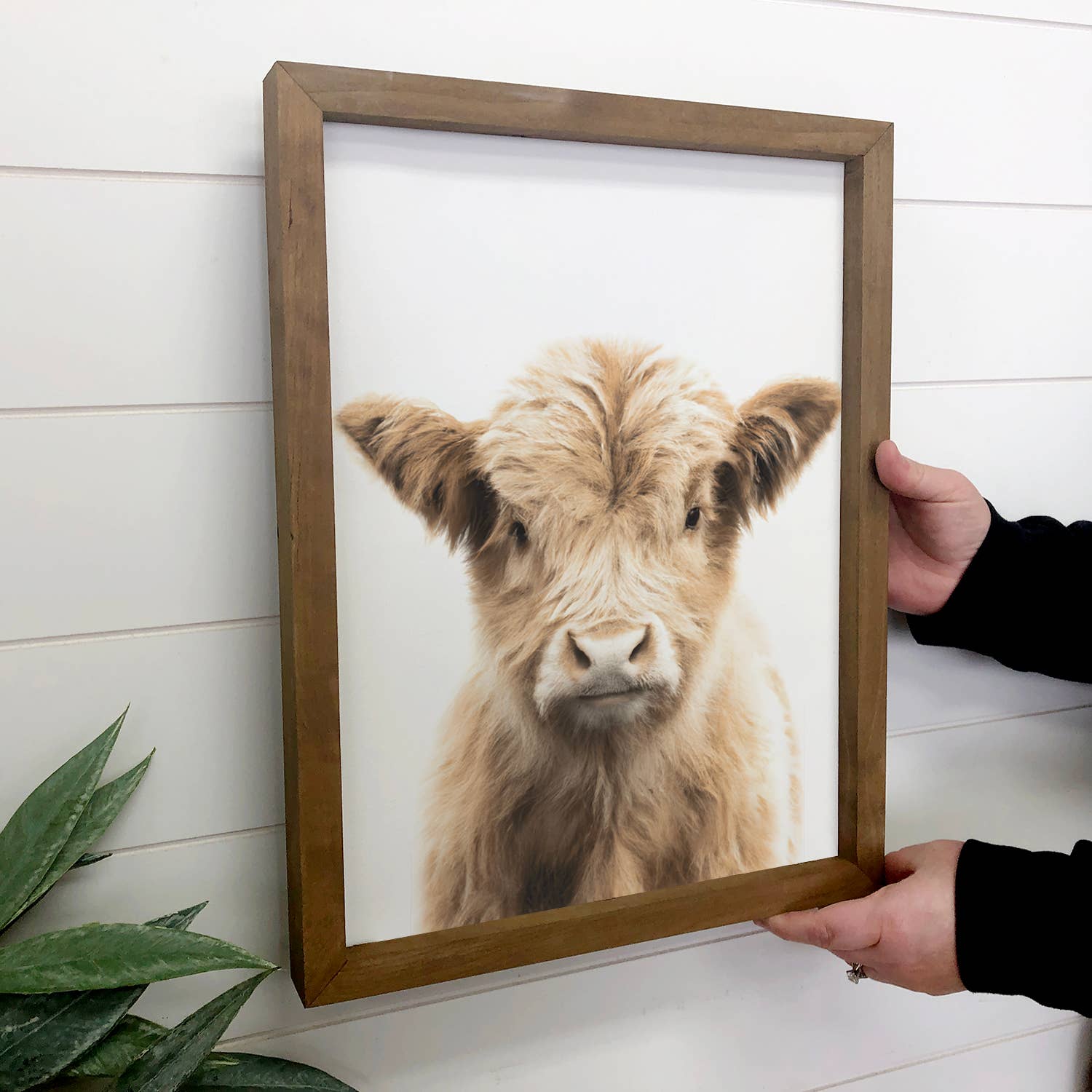 Baby Highland Cow Wood Farmhouse Sign Cute Animal Wall Art
