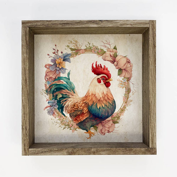 Chicken Wreath - Rustic Farm Animal Art - Chicken Wall Art