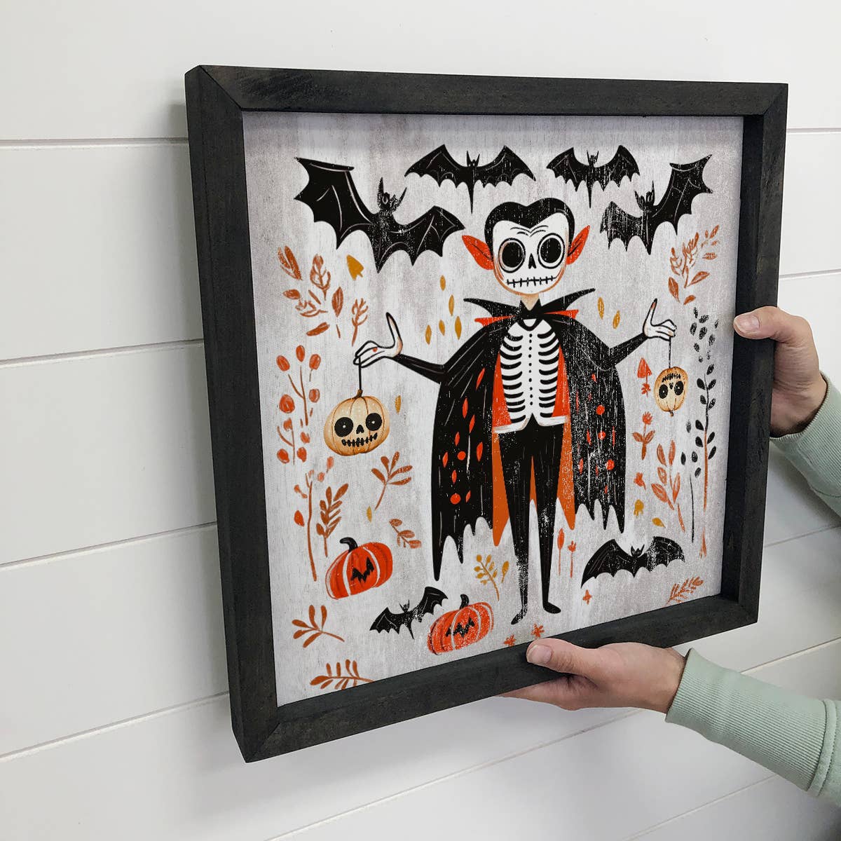 Folk Halloween Creepy Vampire - Halloween Canvas Art - Frame