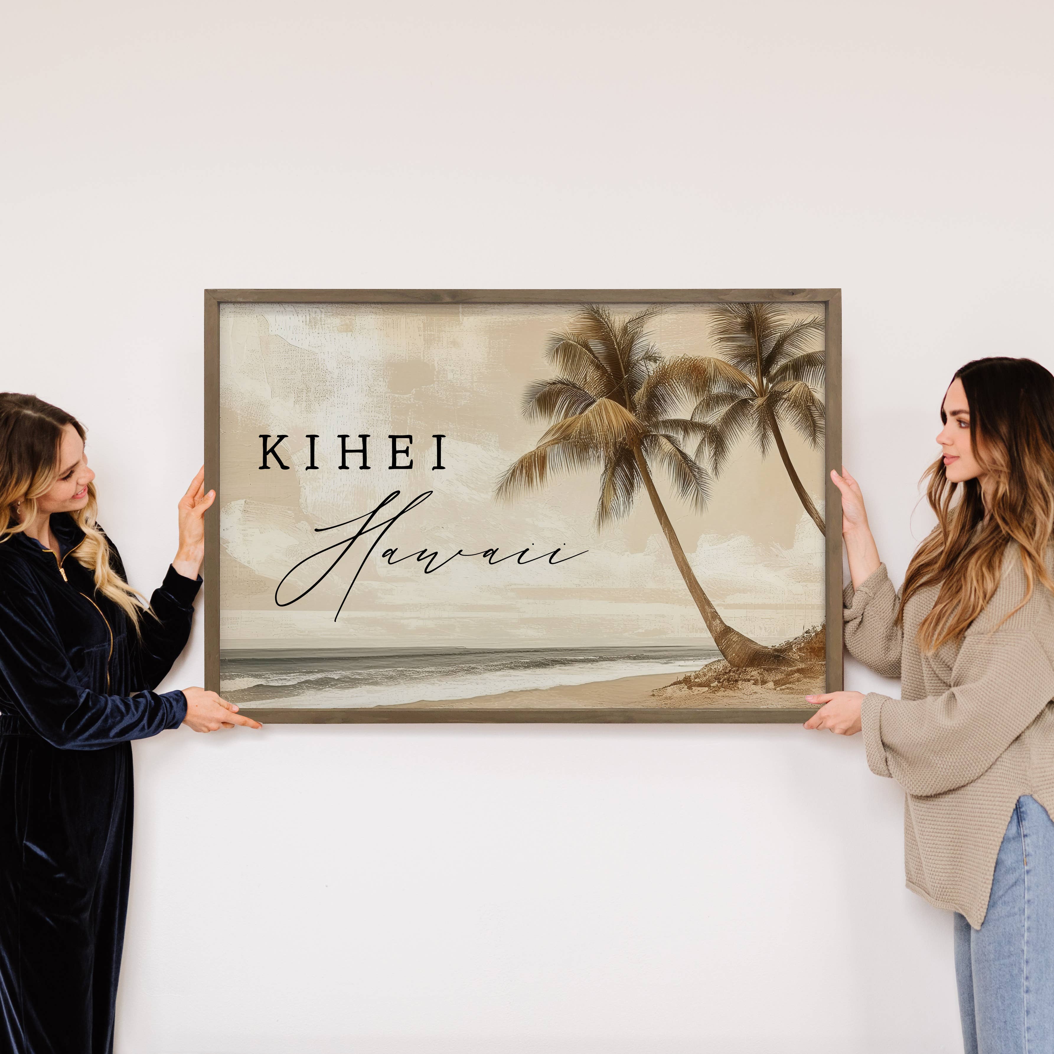 Palm Trees Vintage Kihei Hawaii - Custom Palm Tree Wall Art