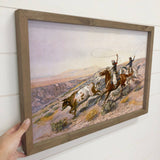 Vintage Buccaroos - Vintage Cowboy Canvas Art - Wood Framed