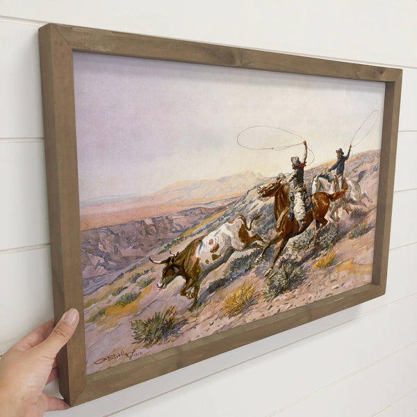 Vintage Buccaroos - Vintage Cowboy Canvas Art - Wood Framed