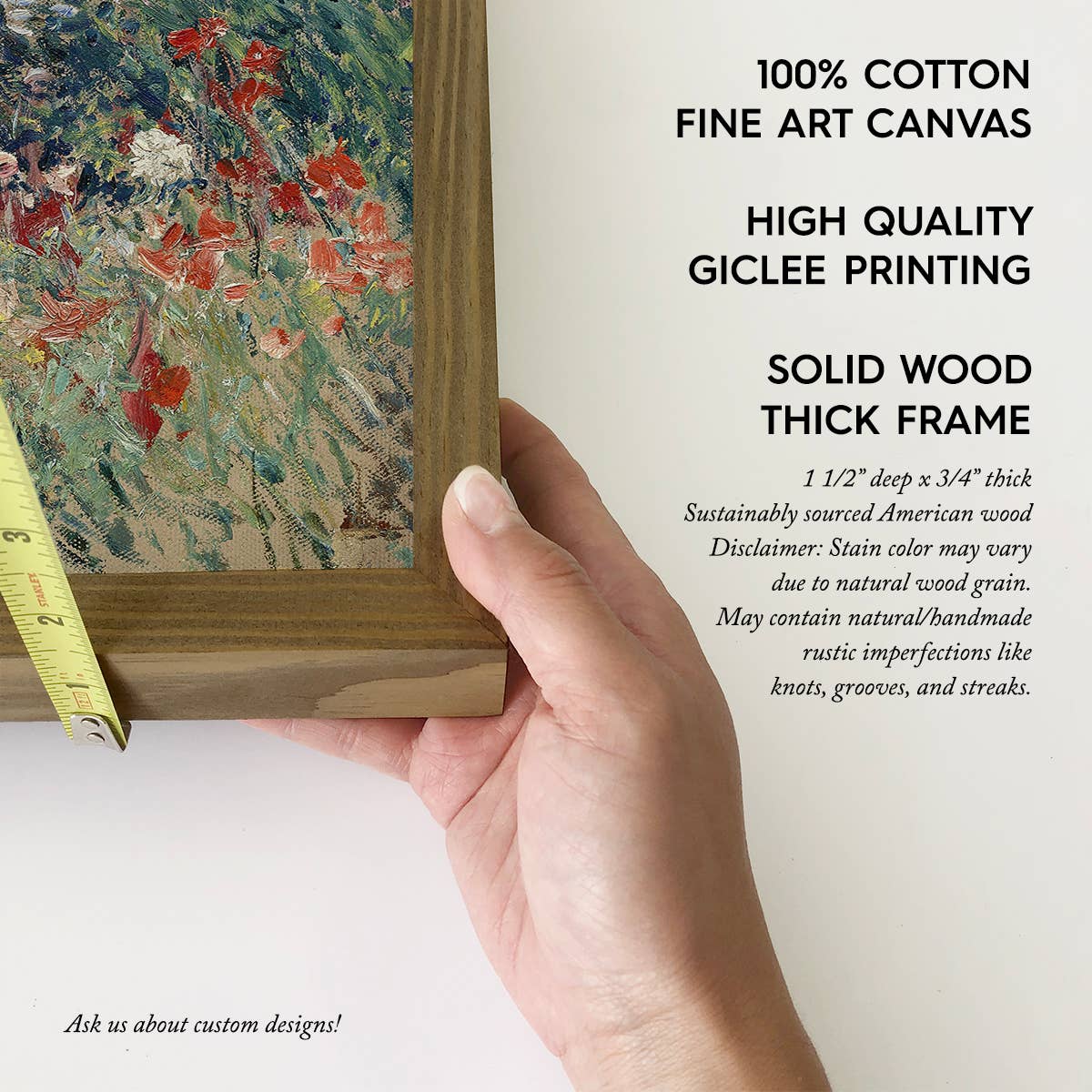 Poppies at the Bay - Flower Scene Canvas Art - Wood Framed