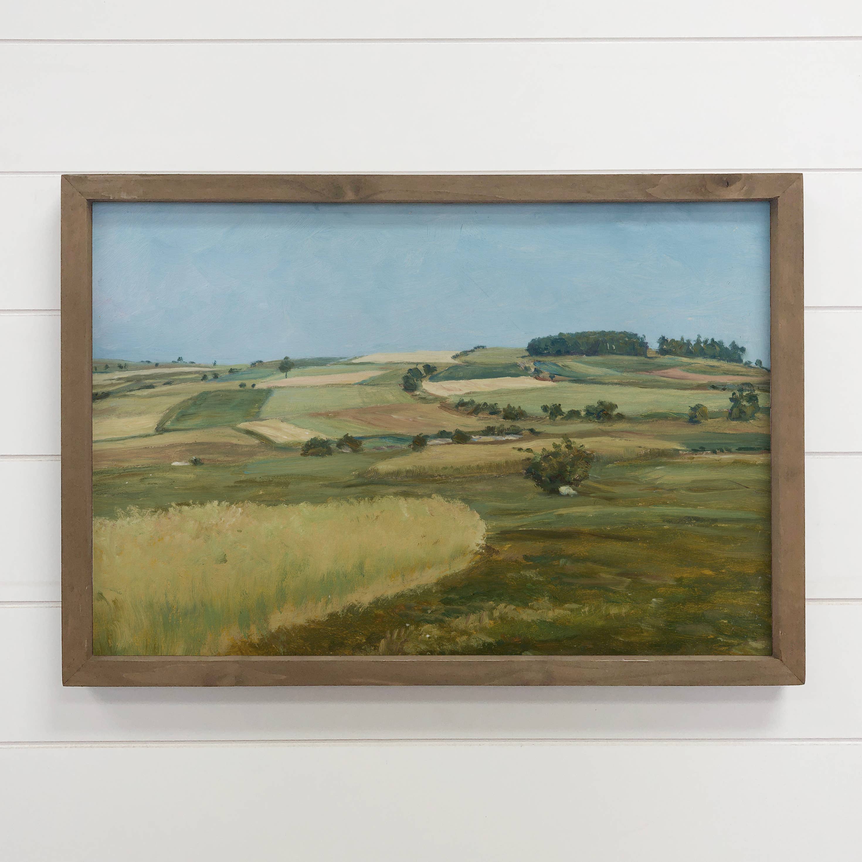 Farm Fields - Open Fields Canvas Art - Wood Framed Wall Art