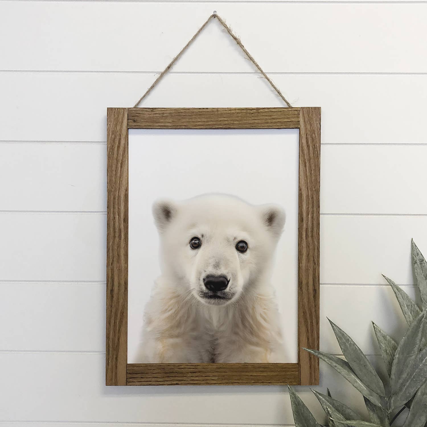 Baby Polar Bear Wood Sign Cute Animal Wall Art