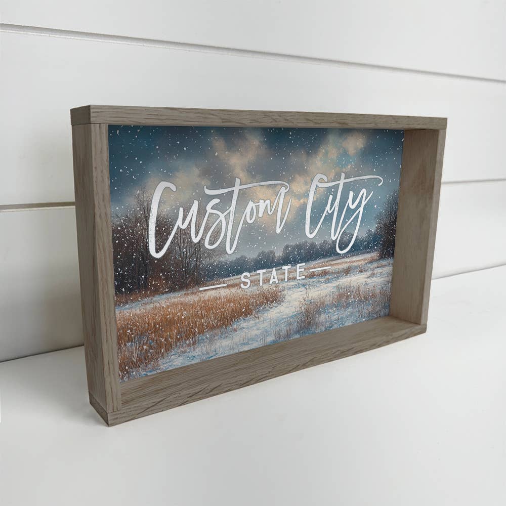 Custom Winter in the Midwest - Cabin Canvas Art - Wood Frame