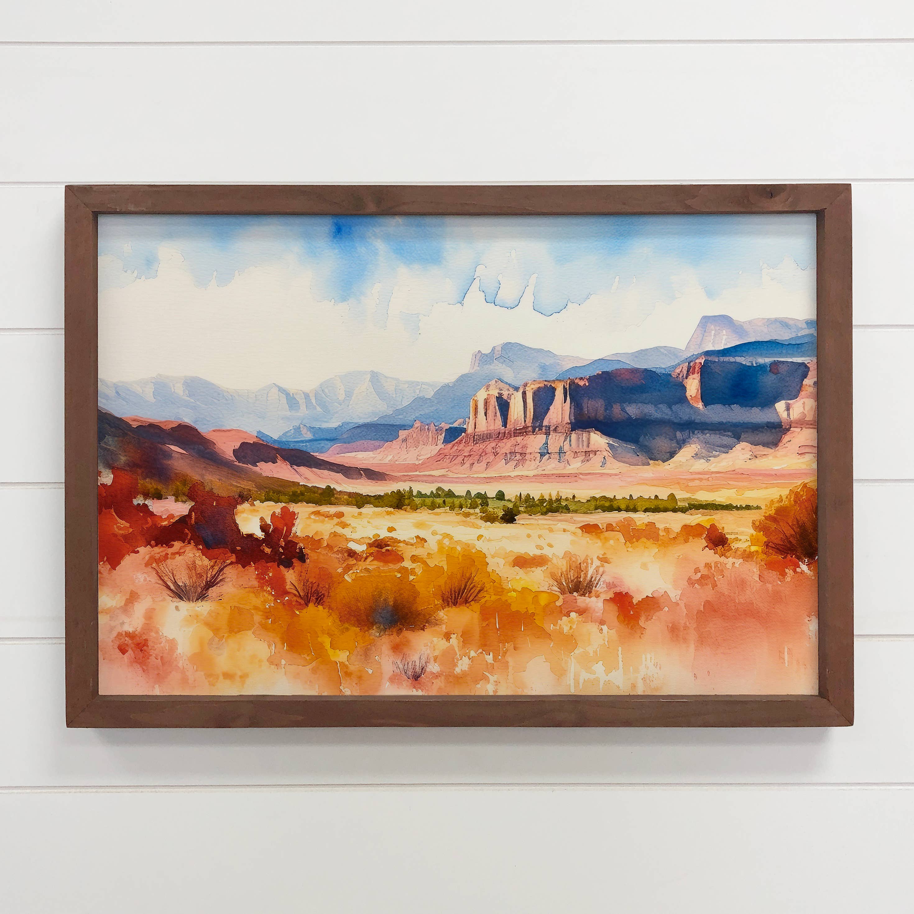 Eastern Utah Watercolor - Utah Landscape Canvas Art - Framed