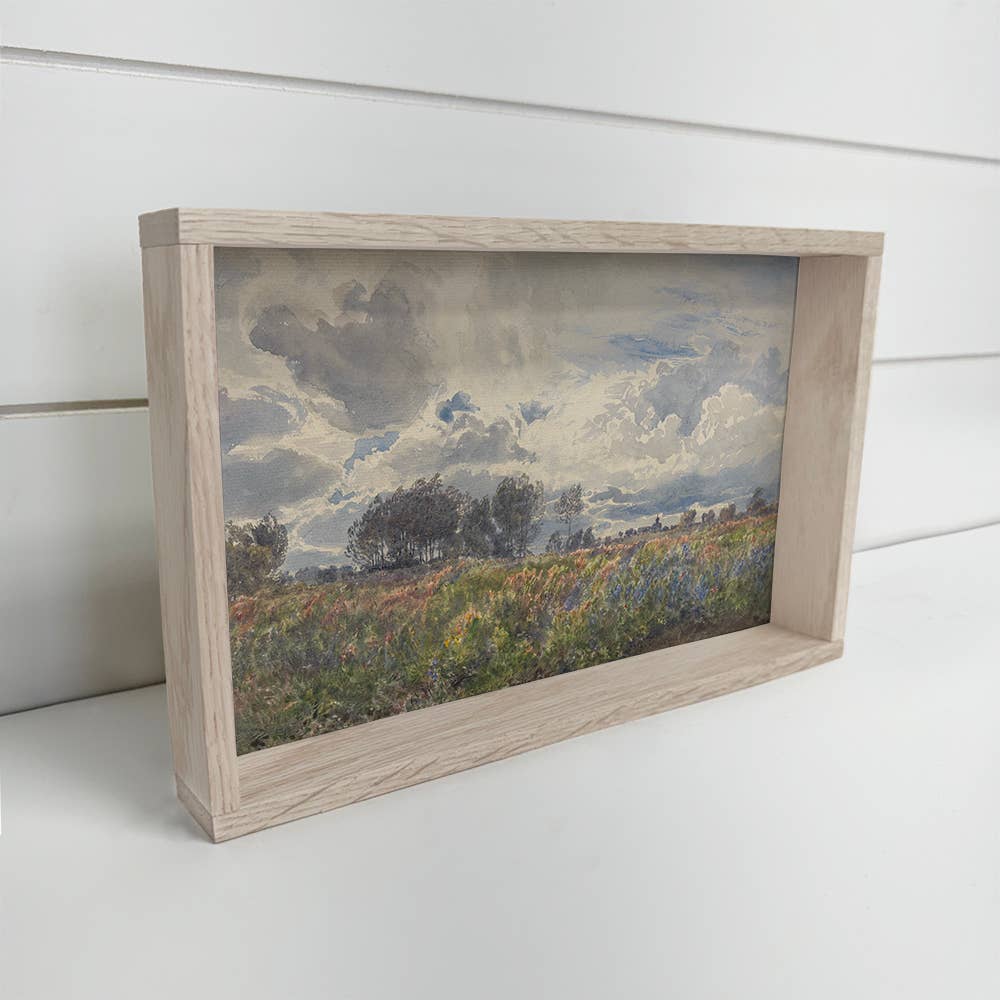 June Meadow - Meadow Landscape Canvas Art - Wood Framed Art