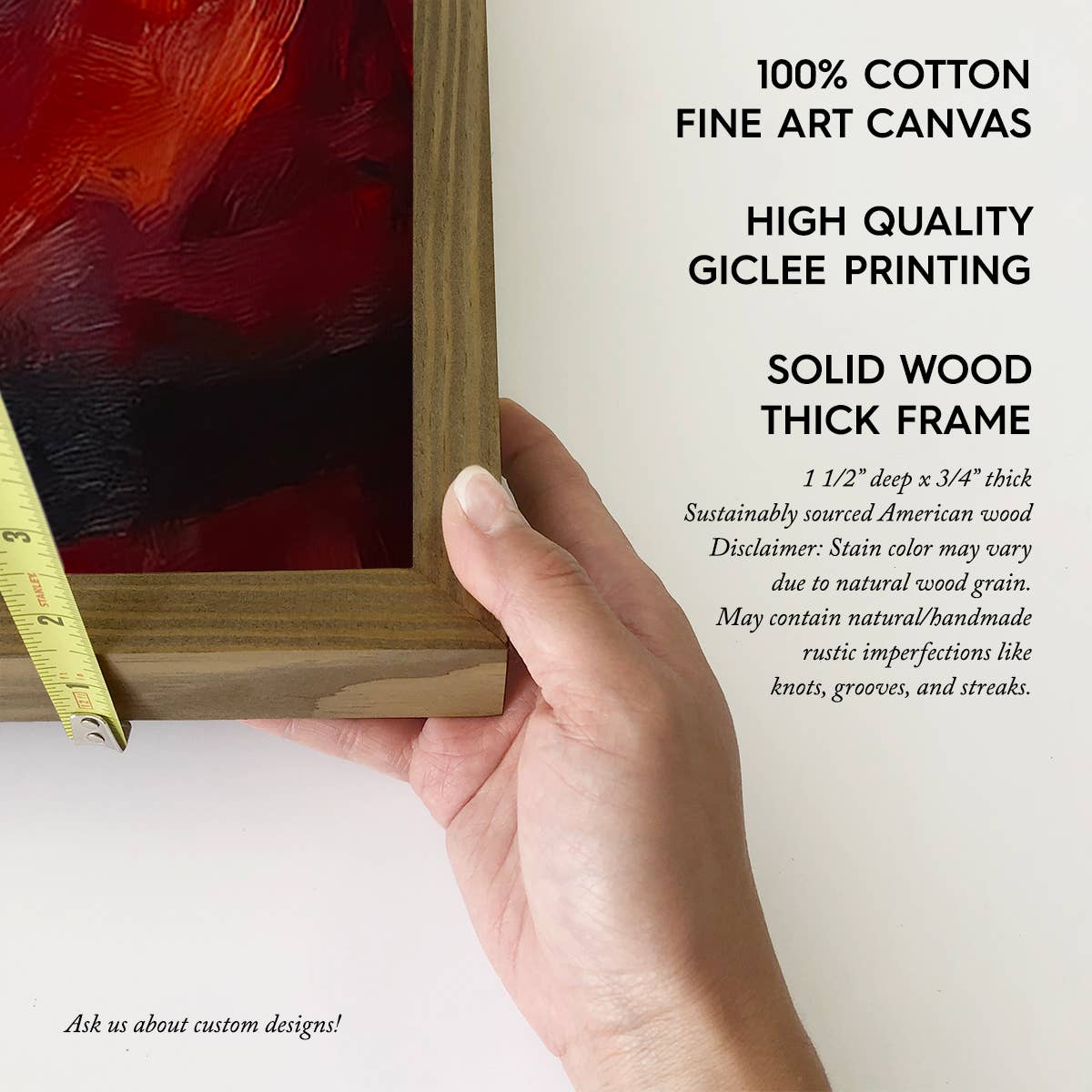 Santa Reindeer Portrait - Christmas Canvas Wall Art - Framed