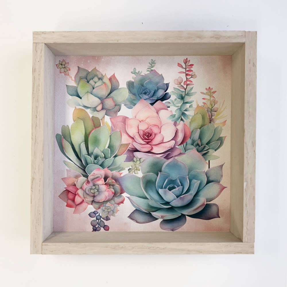 watercolor painting succulents Succulent Watercolor (Pink)