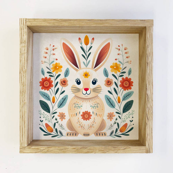 Nordic Easter Bunny - Easter Bunny Canvas Art - Wood Framed