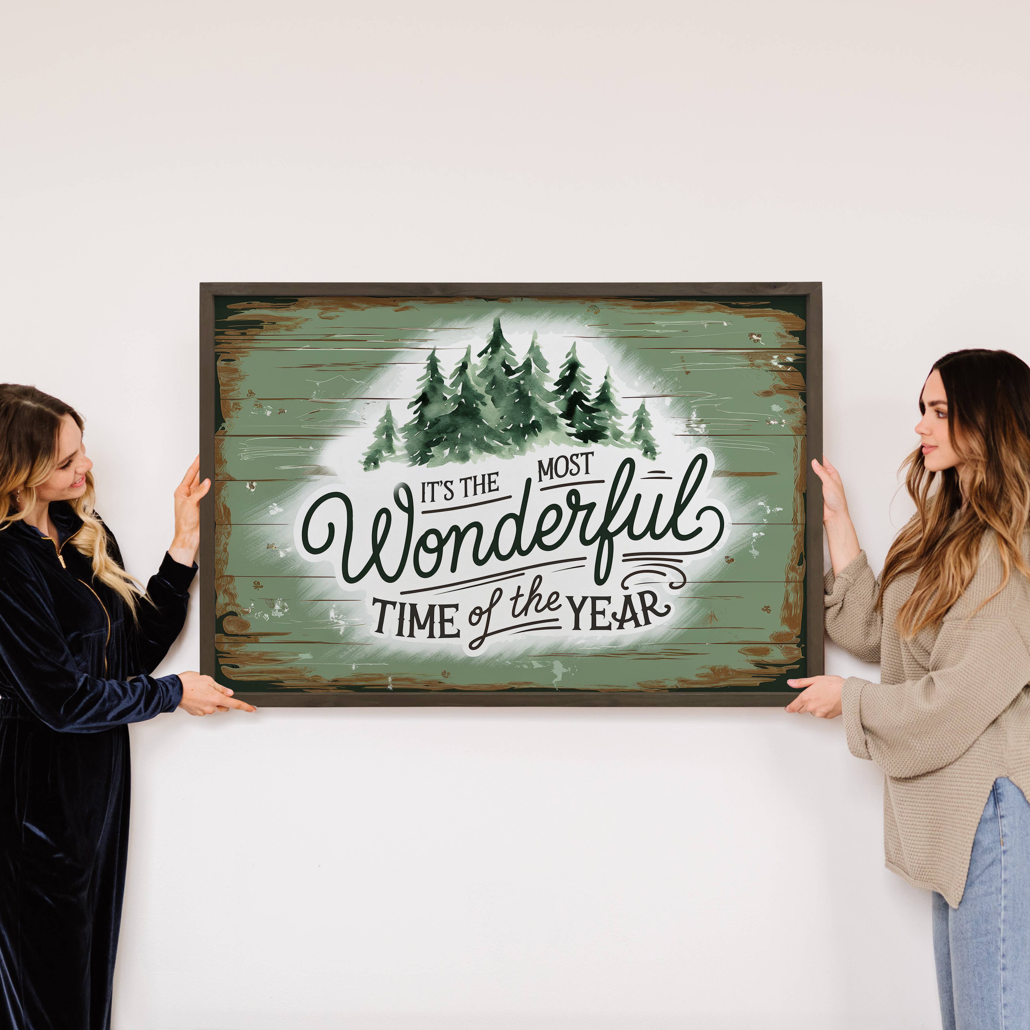 Most Wonderful Time of Year Tree Sign - Christmas Word Sign