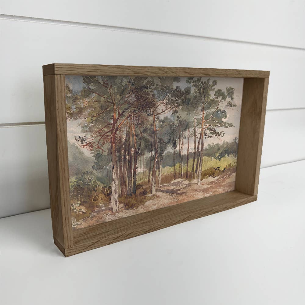 Gathering Grove - Nature Landscape Canvas Art - Wood Framed