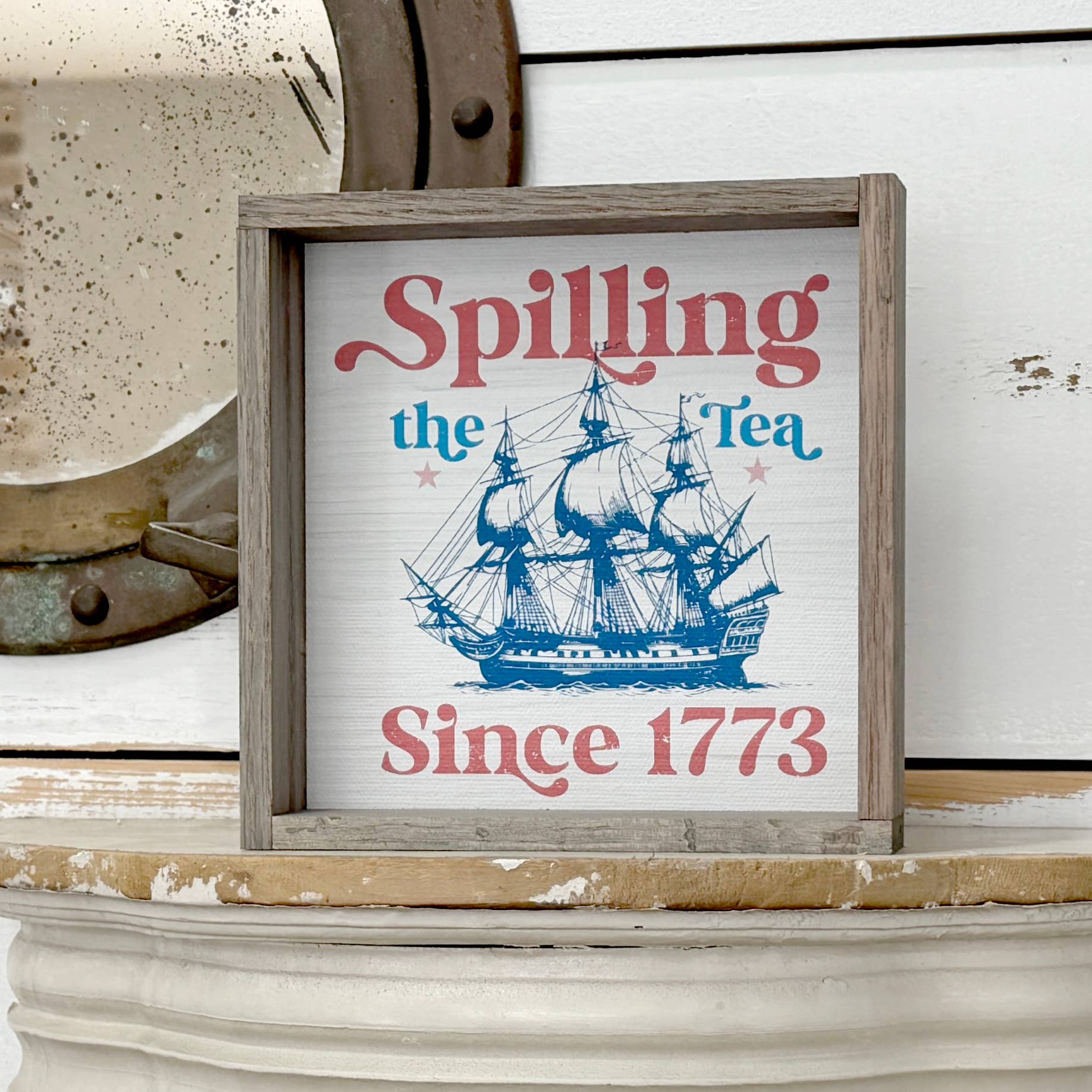 Spilling the Tea Since 1773 - America Canvas Art - Framed