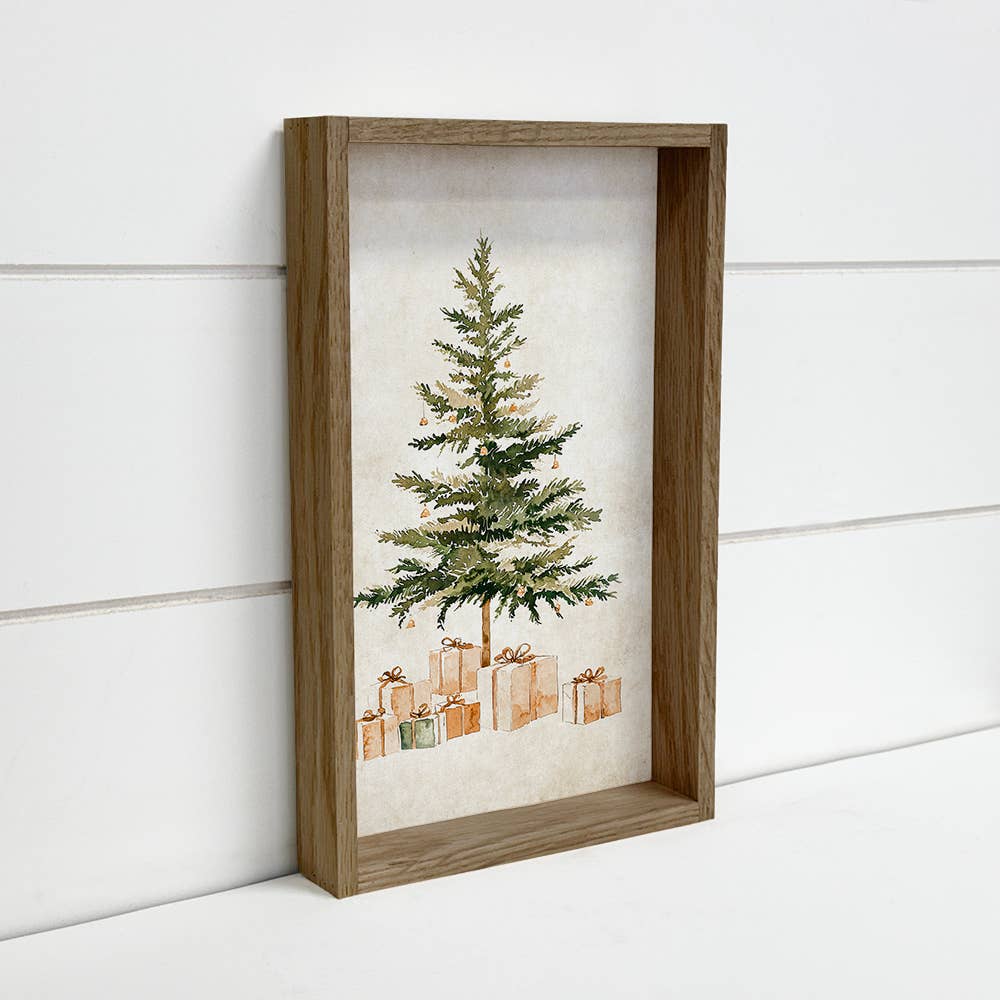 Sweet Simple Christmas Tree - Christmas Canvas Art - Framed