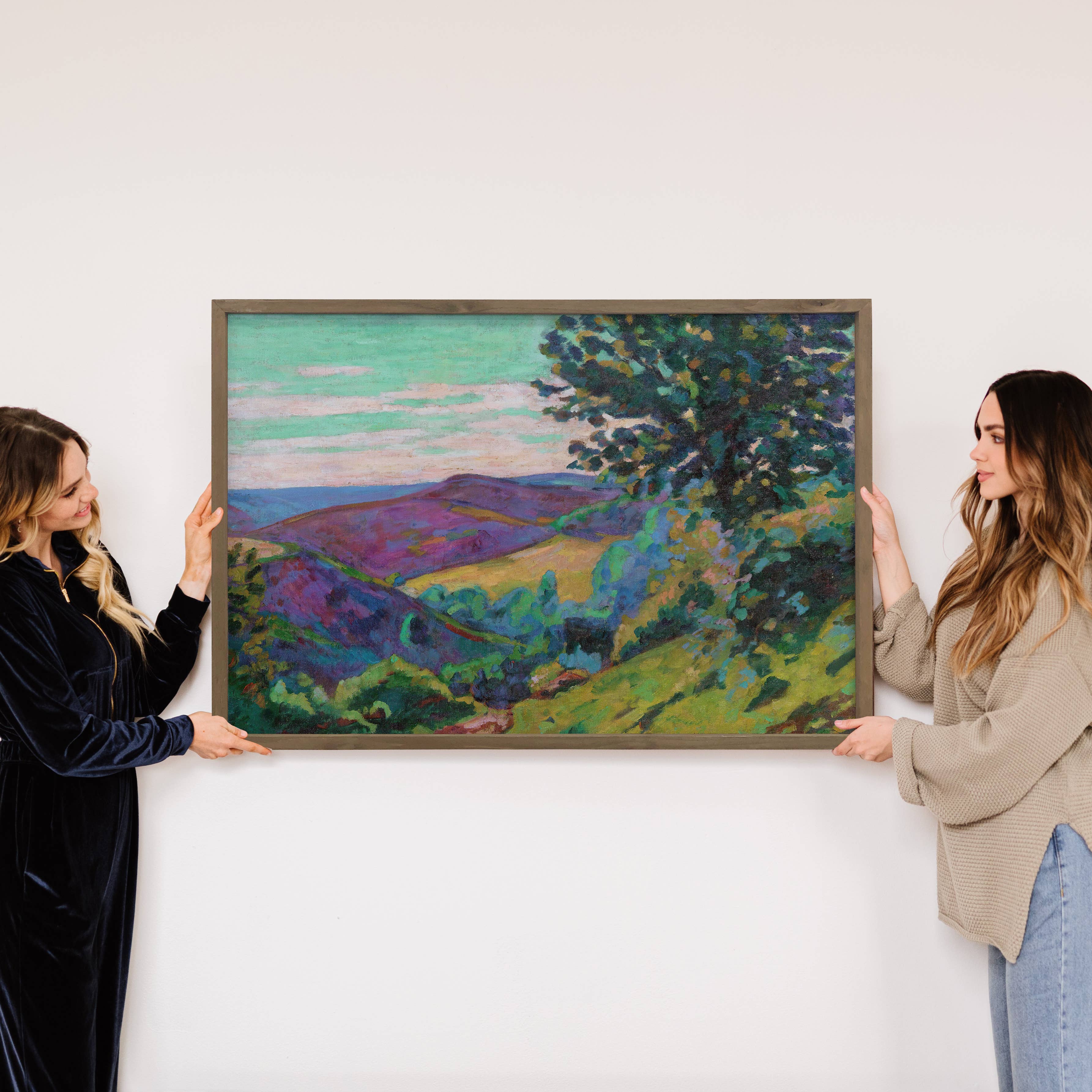 Purple Mountain Vistas - Mountain Canvas Art - Wood Framed