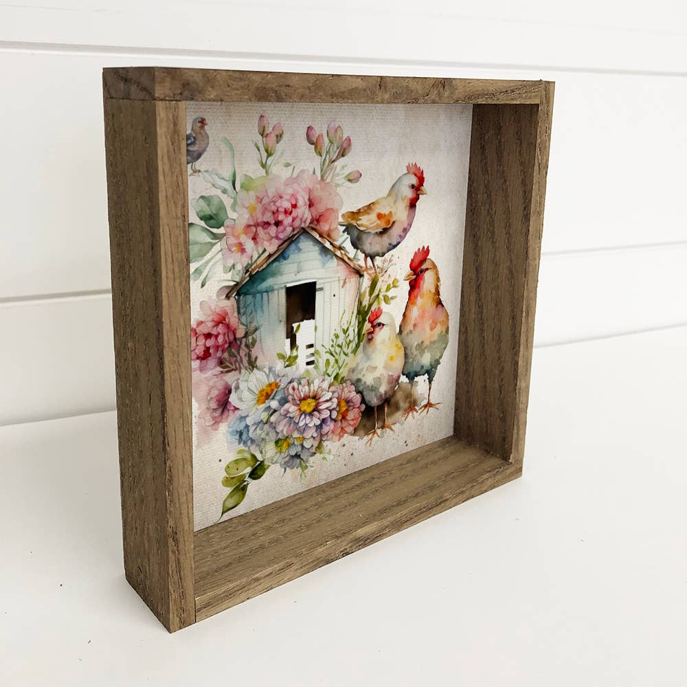Chicken House - Pretty Farmhouse Art - Farm Animal Painting
