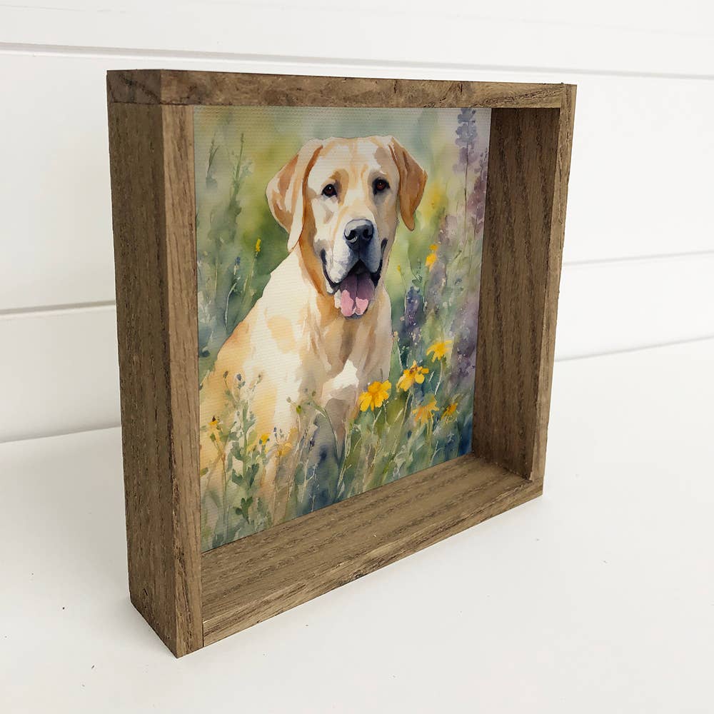 Wildflower Labrador Retriever - Springtime Dog Canvas Art