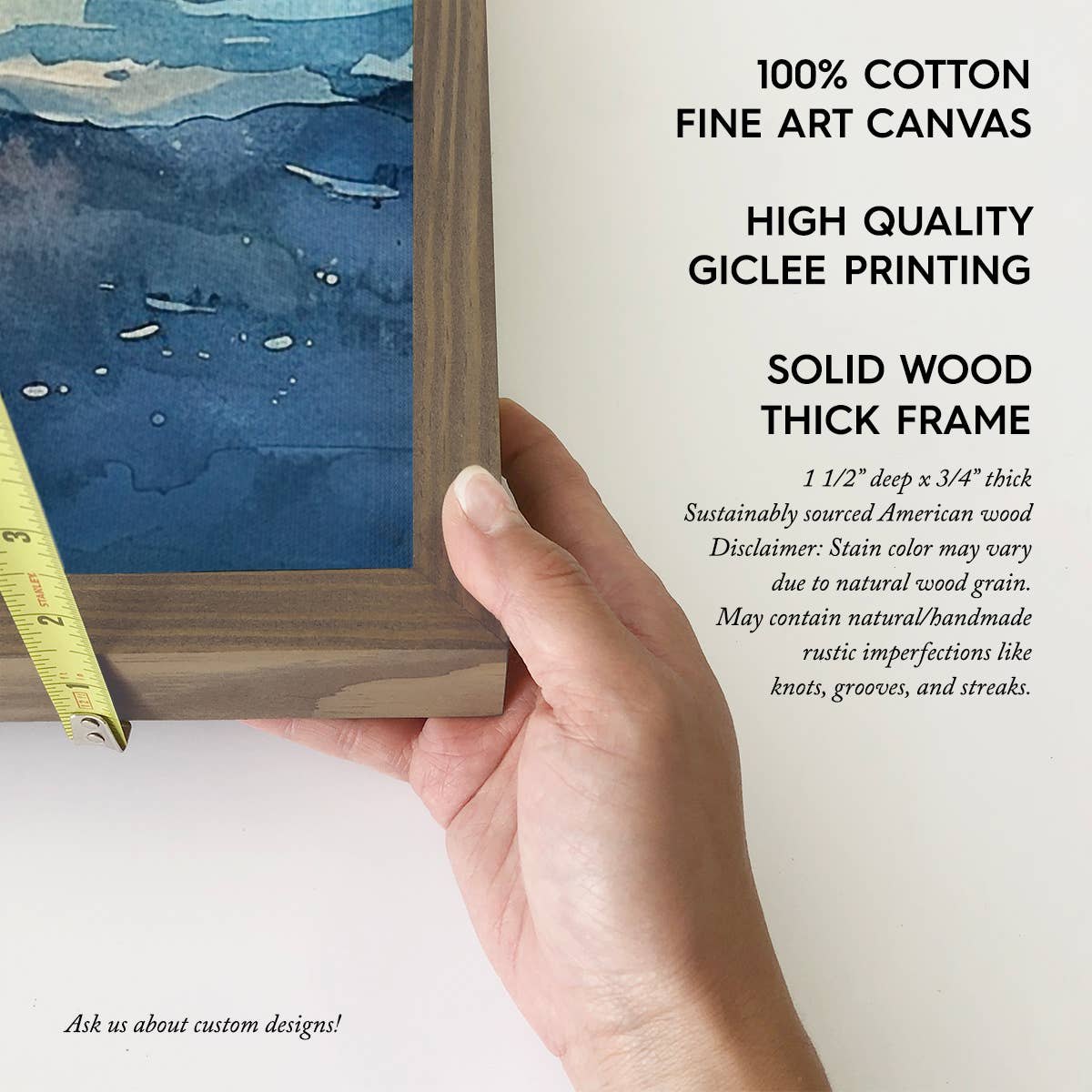 Moon Ocean Tides - Ocean Canvas Art - Wood Framed Artwork