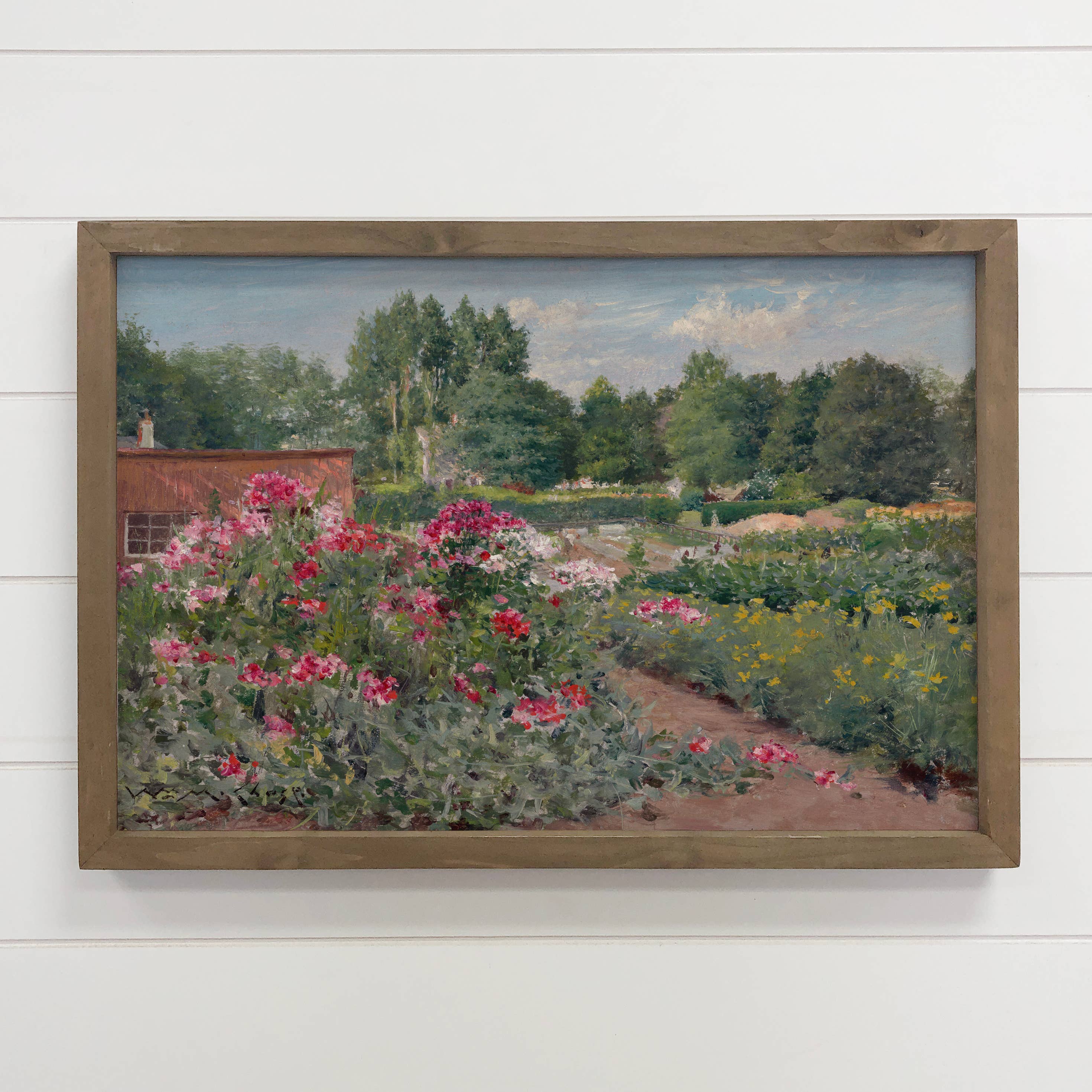 Flower Beds - Flower Canvas Art - Wood Framed Wall Art