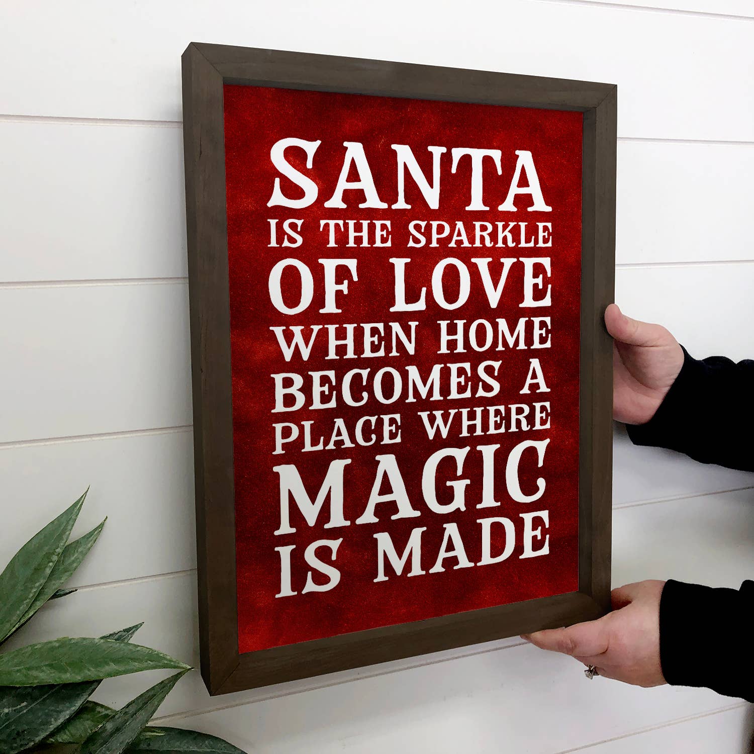 Santa is the Sparkle of Love - Christmas Sign Canvas Art