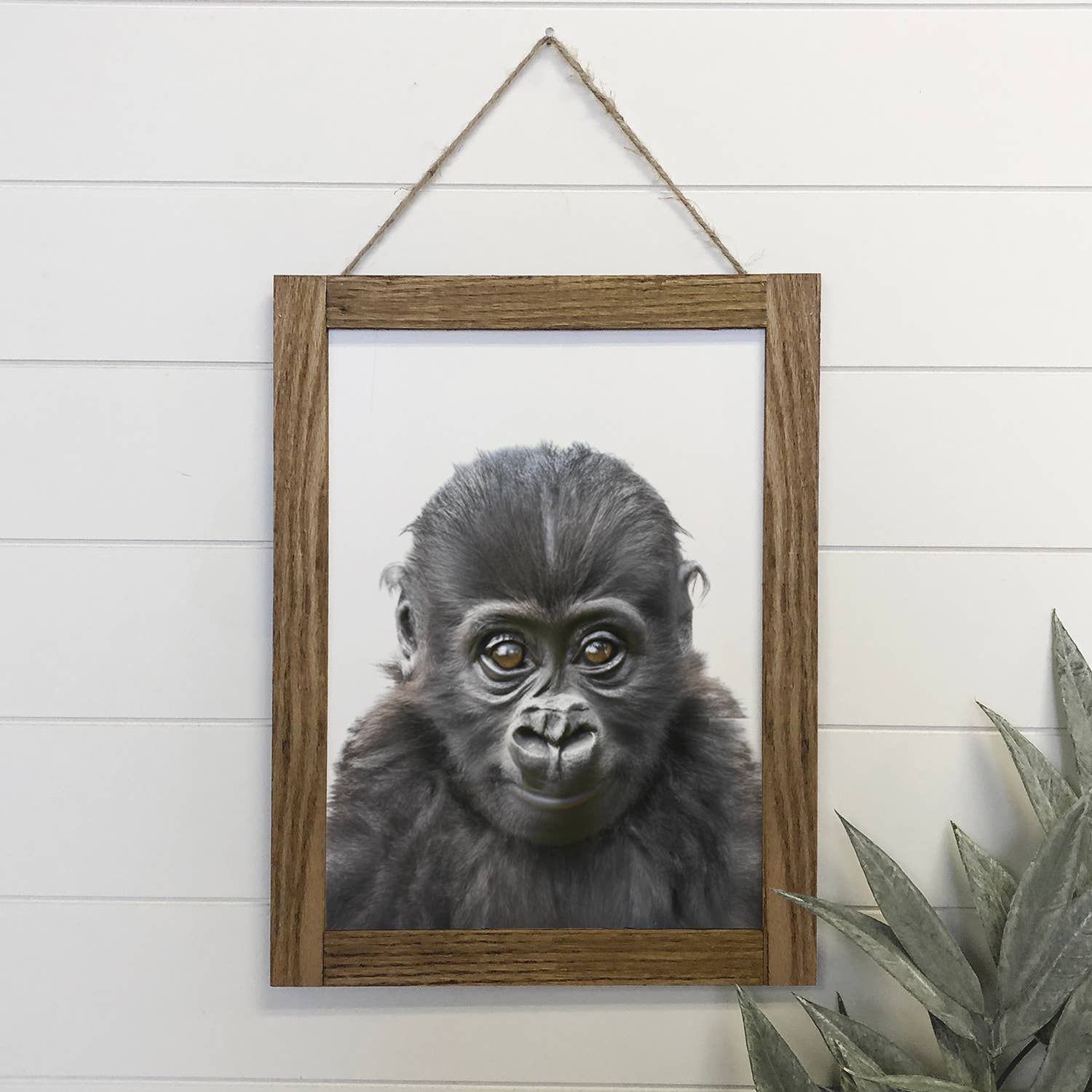 Cute Baby Ape Wood Sign Animal Wall Art