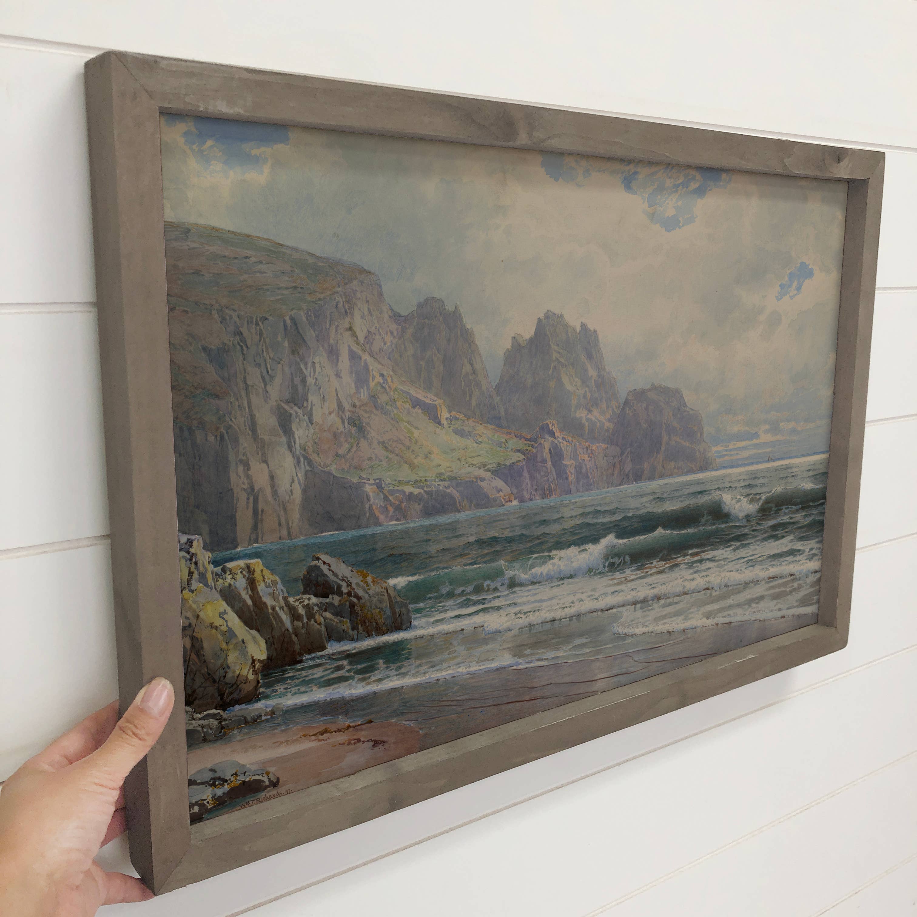 Rocky Coastline - Nature Landscape Canvas Art - Wood Framed