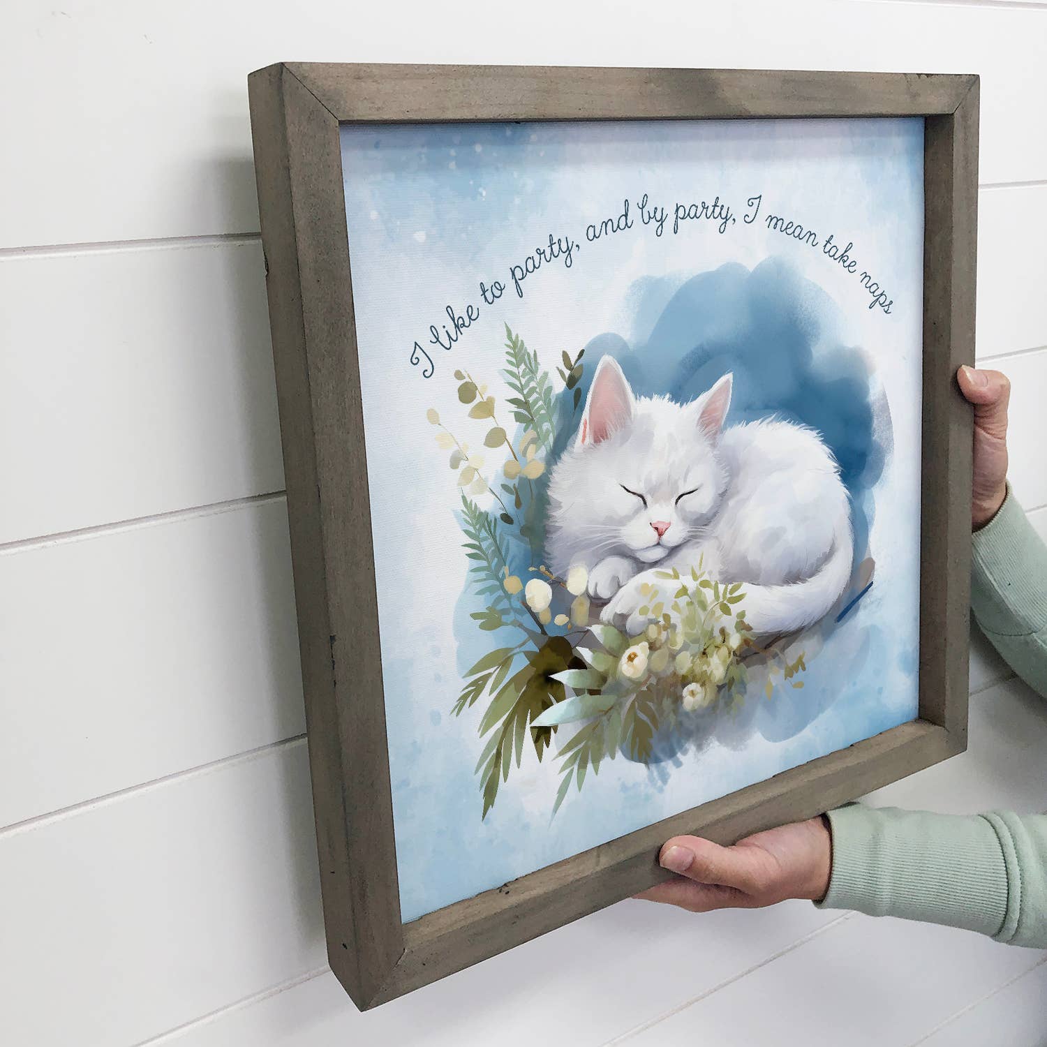 I Like to Party Cat Napping - Cute Animal Canvas Art