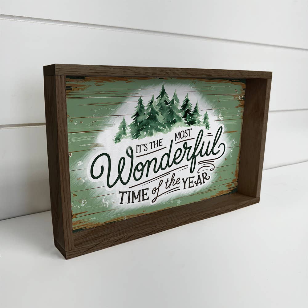 Most Wonderful Time of Year Tree Sign - Christmas Word Sign