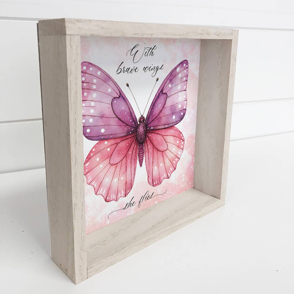 Butterfly With Brave Wings She Flies - Butterfly Canvas Art