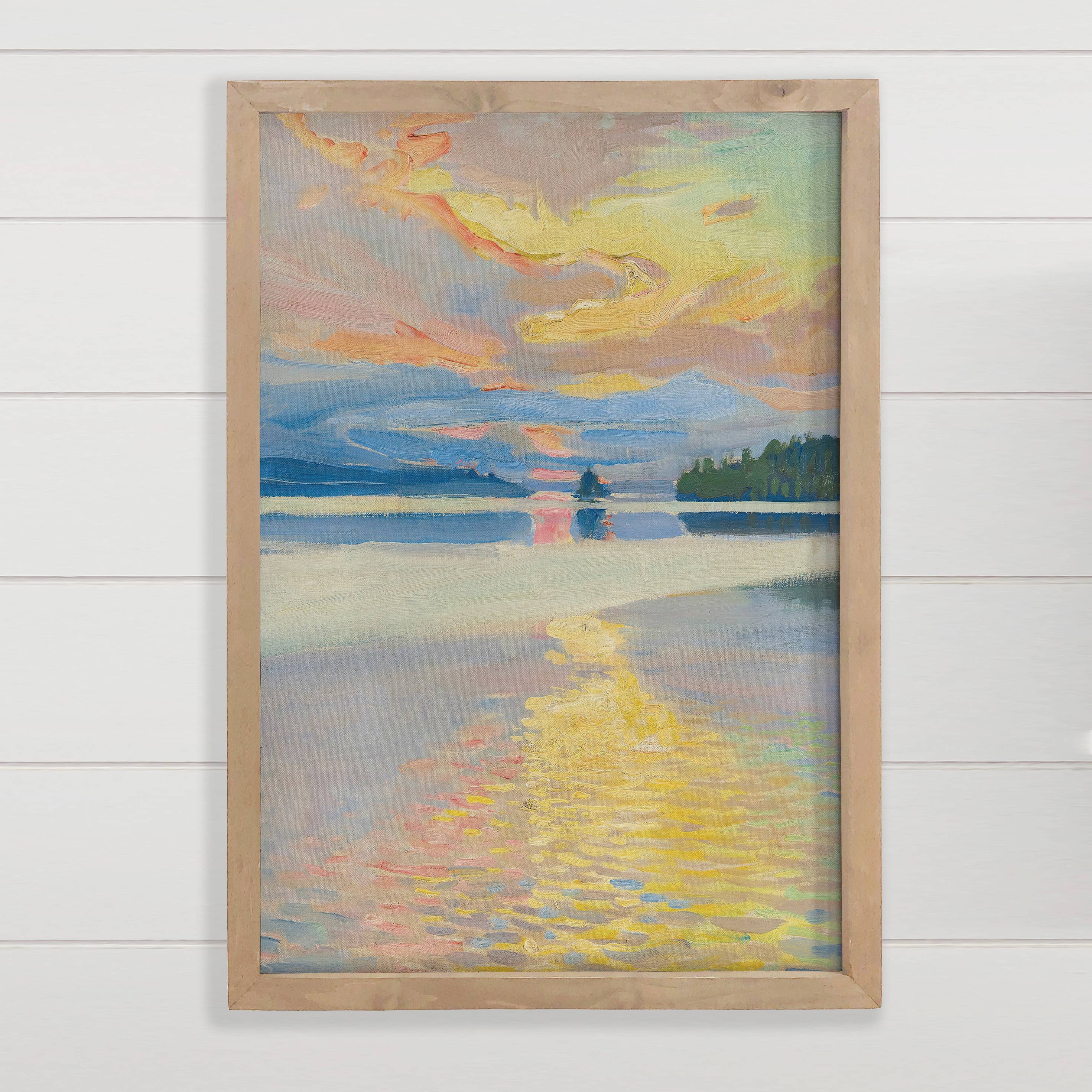Sunset on the Lake - Lake House Wall Decor - Framed Nature
