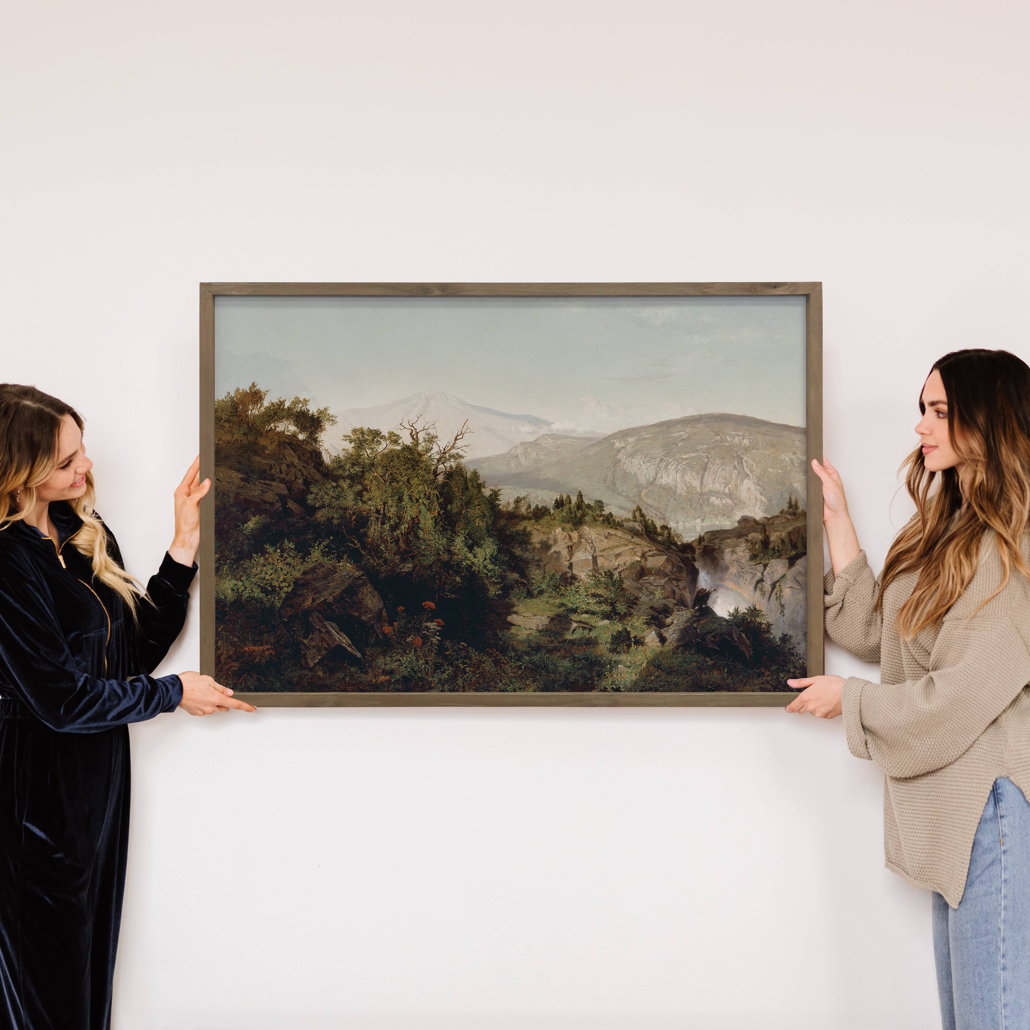 In the Adirondacks - Mountain Landscape Canvas Art - Framed