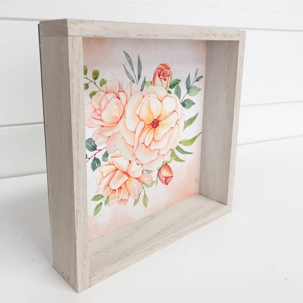 Peach Flower Bouquet - Spring Flower Painting - Flower Art