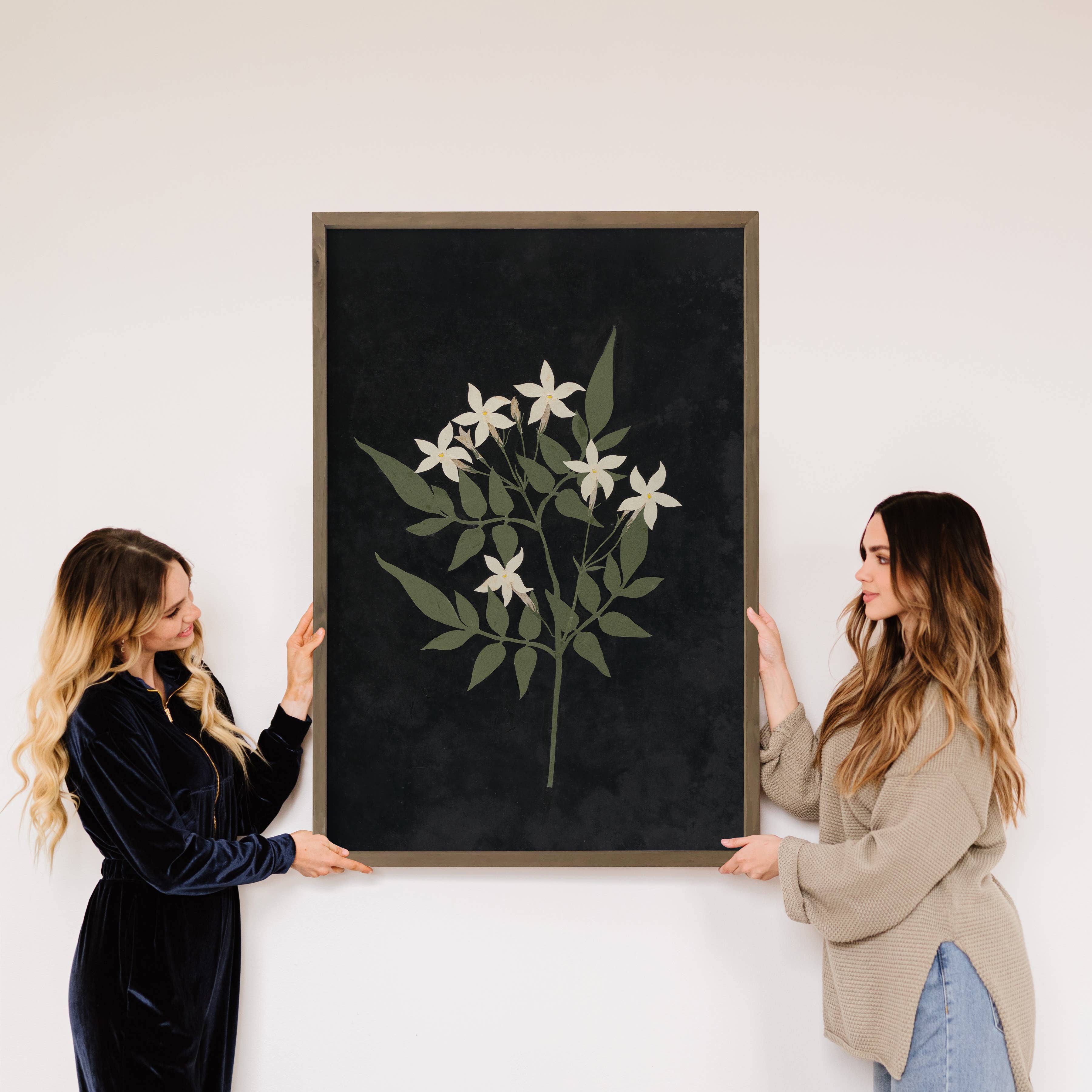 White Flower Papercraft - Flower Canvas Art - Wood Framed