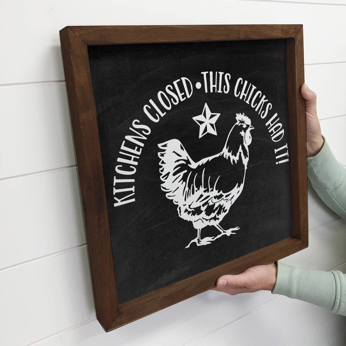 Funny Chicken Farmhouse Sign - This Kitchen's Closed