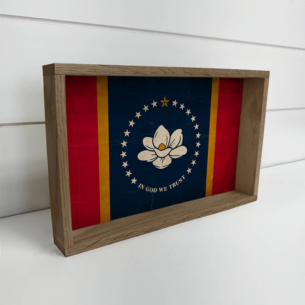 Mississippi Vintage Flag - State Vintage Flag Canvas Art