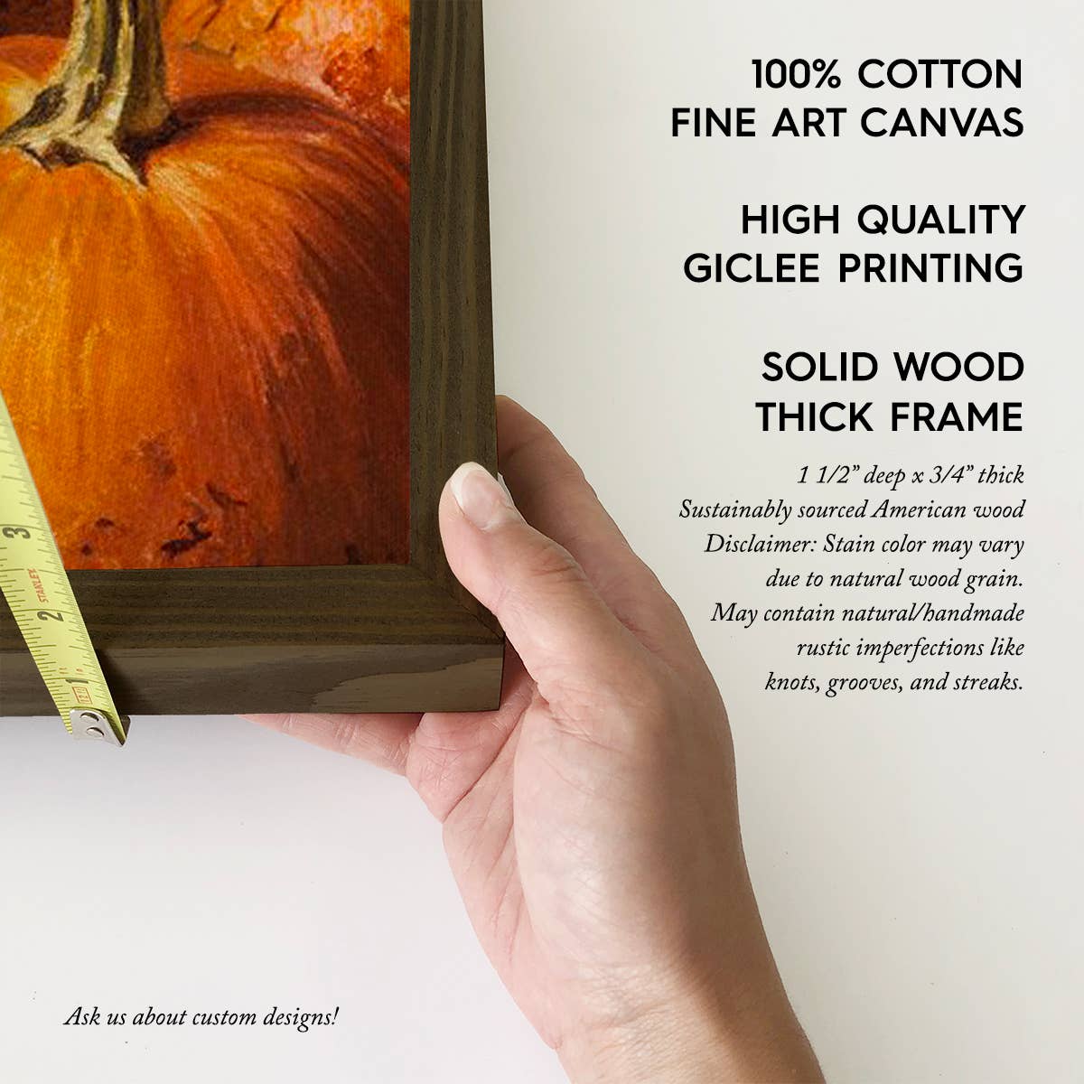 Black Cat in Pumpkins - Fall Canvas Art - Wood Framed Art