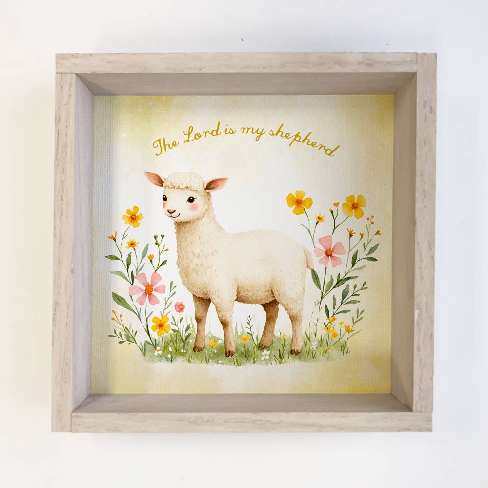 The Lord is My Shepherd Sheep - Cute Sheep Canvas Art