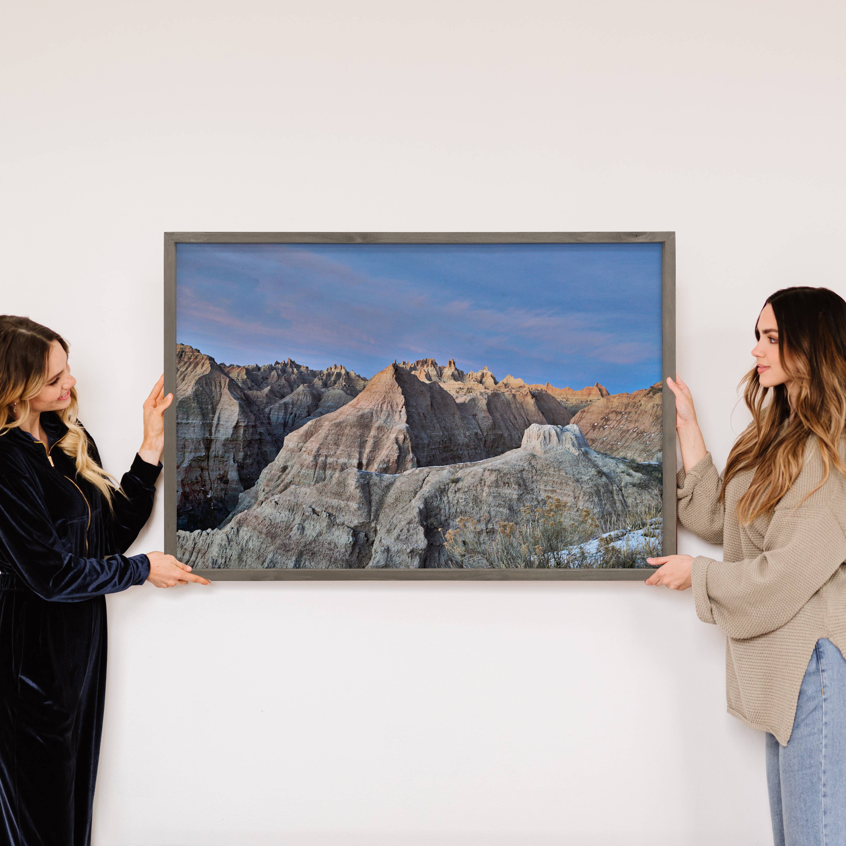 Badlands Peaks Landscape - Nature Canvas Art- Framed Artwork