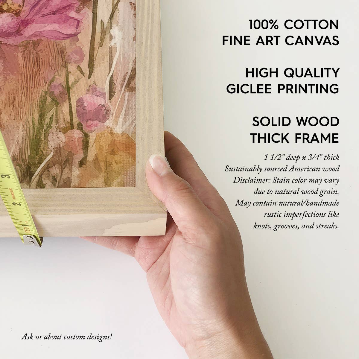 Sweet Brown Bunny Pink Flowers - Bunny Canvas Art - Framed