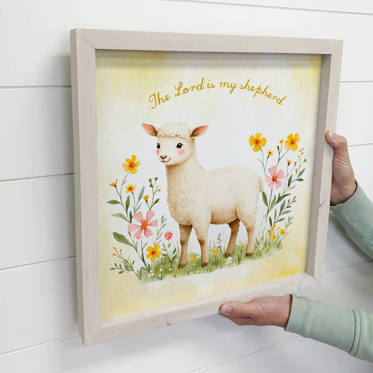 The Lord is My Shepherd Sheep - Cute Sheep Canvas Art