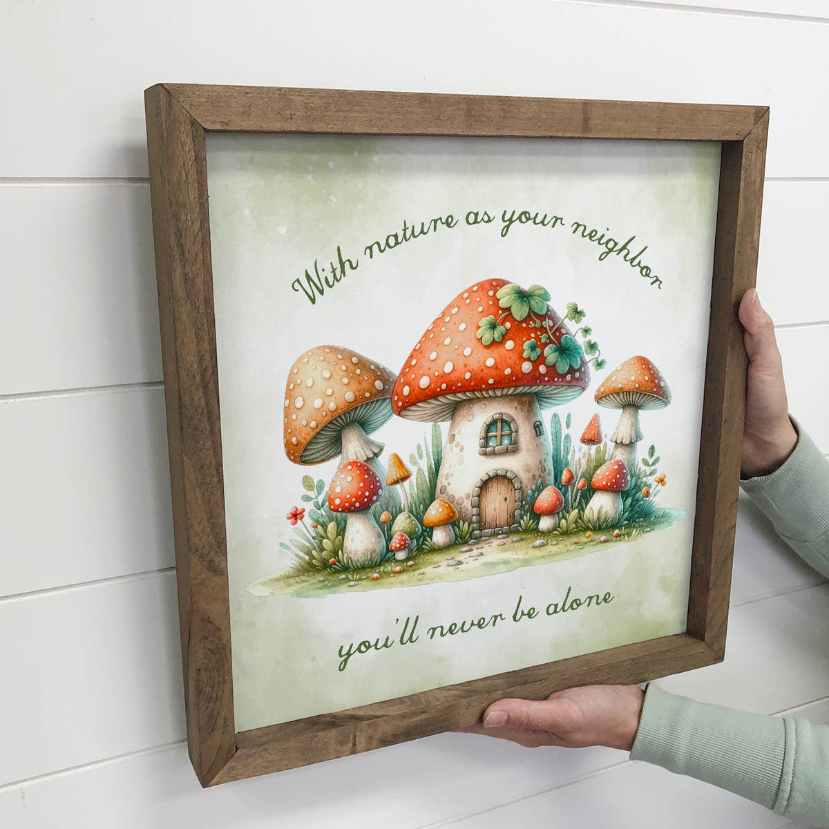 Cottage Mushroom Nature Neighbor - Mushroom Canvas Art Decor