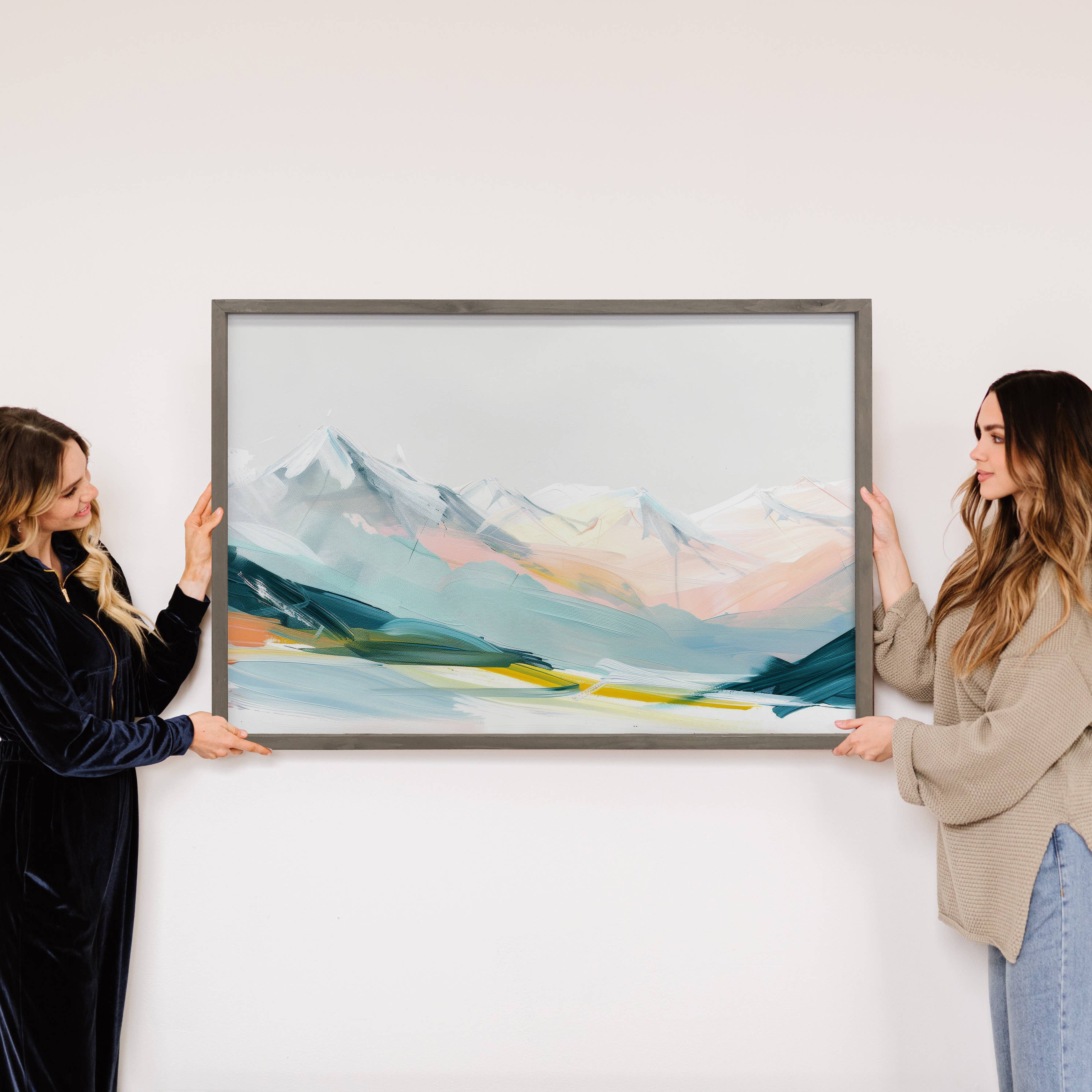 Contemporary Colorful Mountains - Mountain Wall Art - Framed